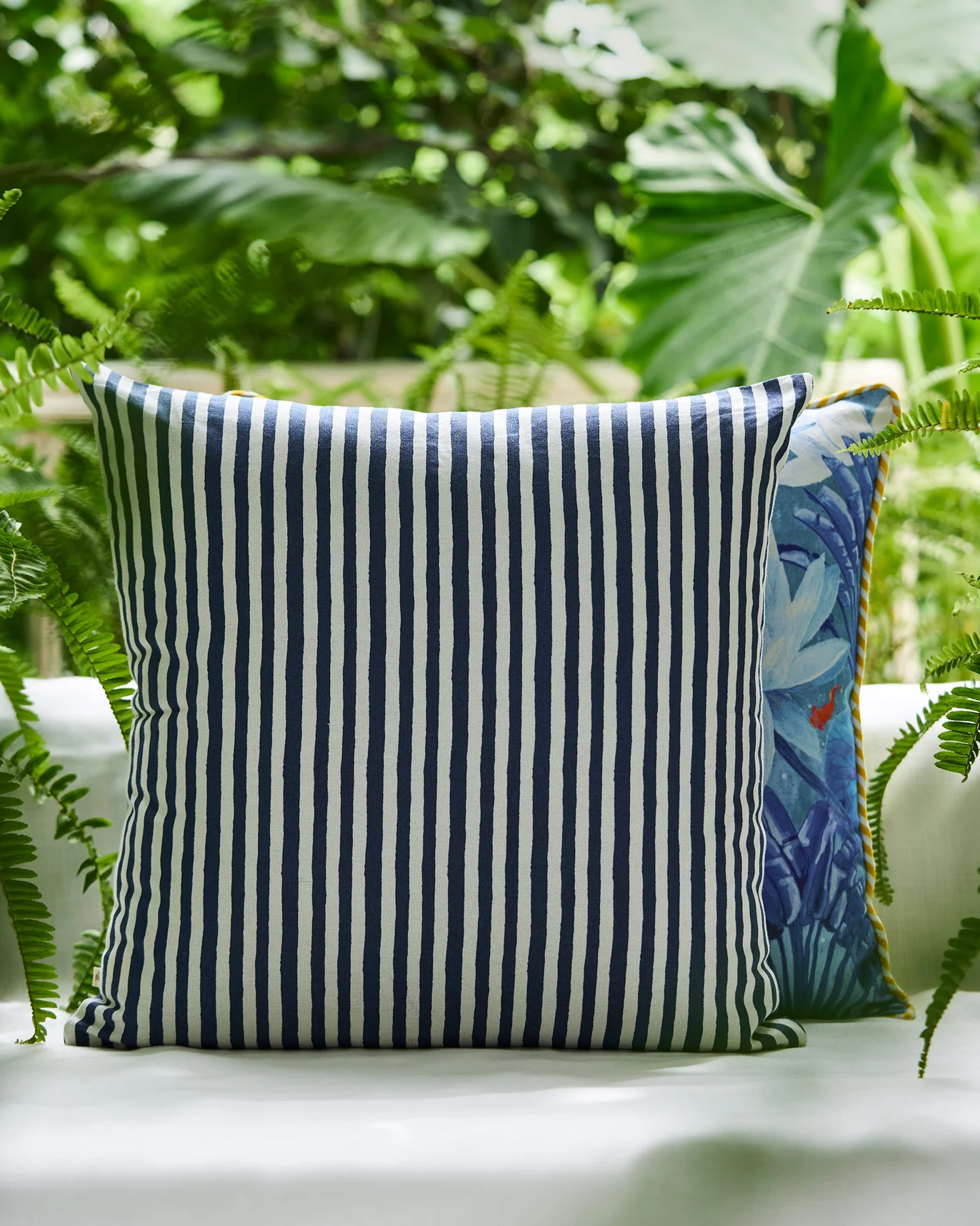 Golden Palm Cushion Cover - Indigo - Image 3