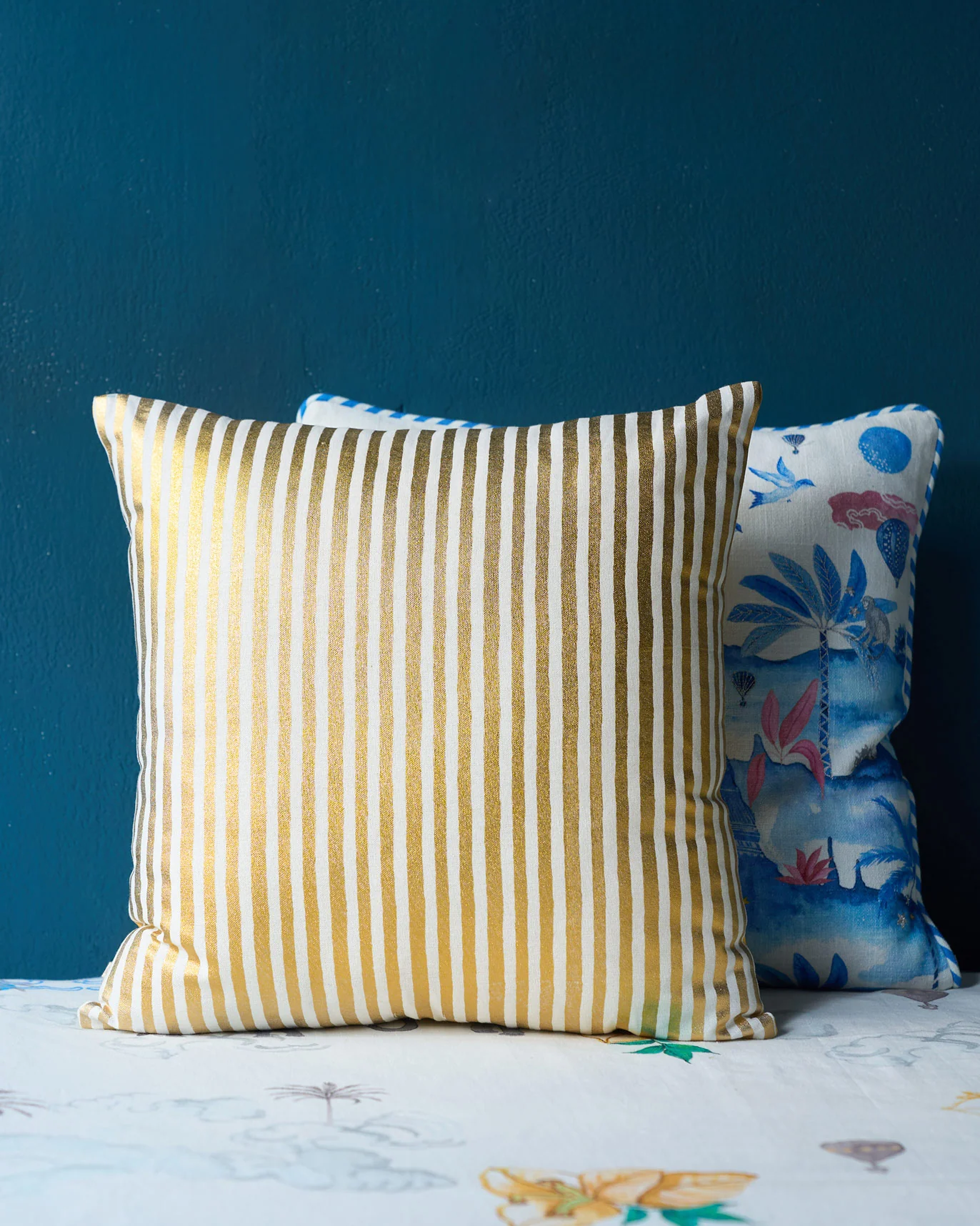 Yellow Golden Palm Cushion Cover - Reversible - Image 3