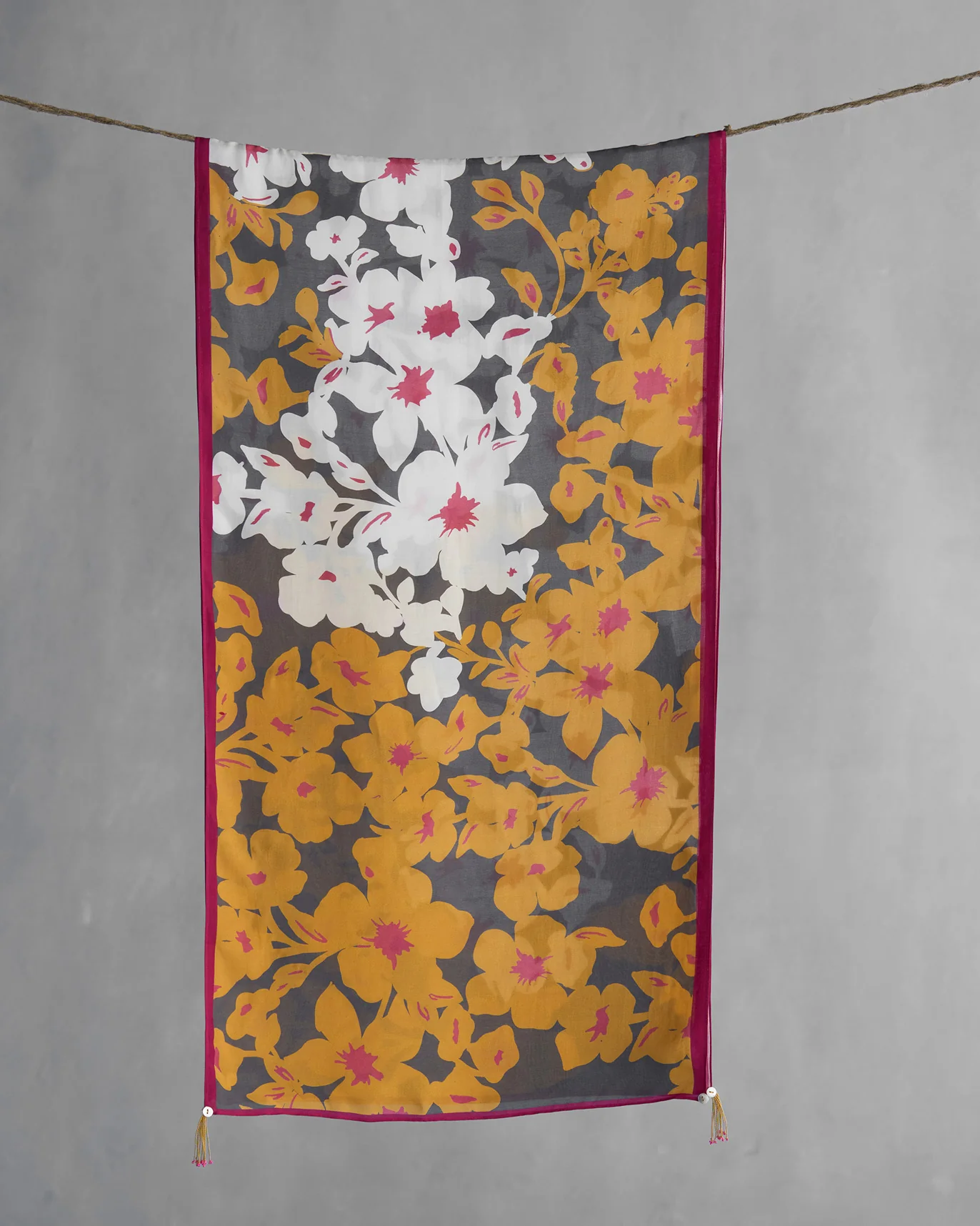 Gudhal Scarf - Grey & Ochre - Image 2