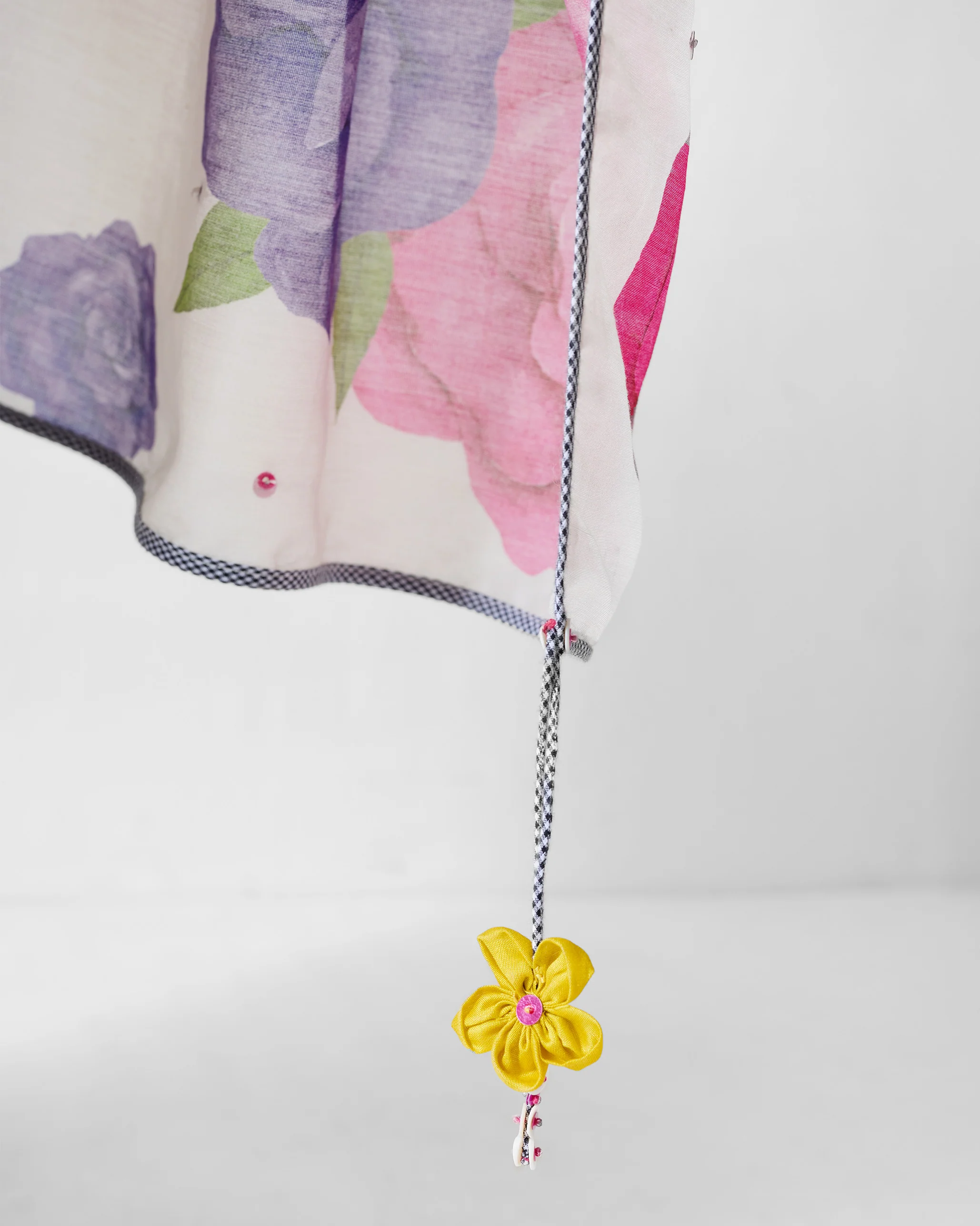 Gul Sari - Ivory & Fuchsia Printed - Image 4