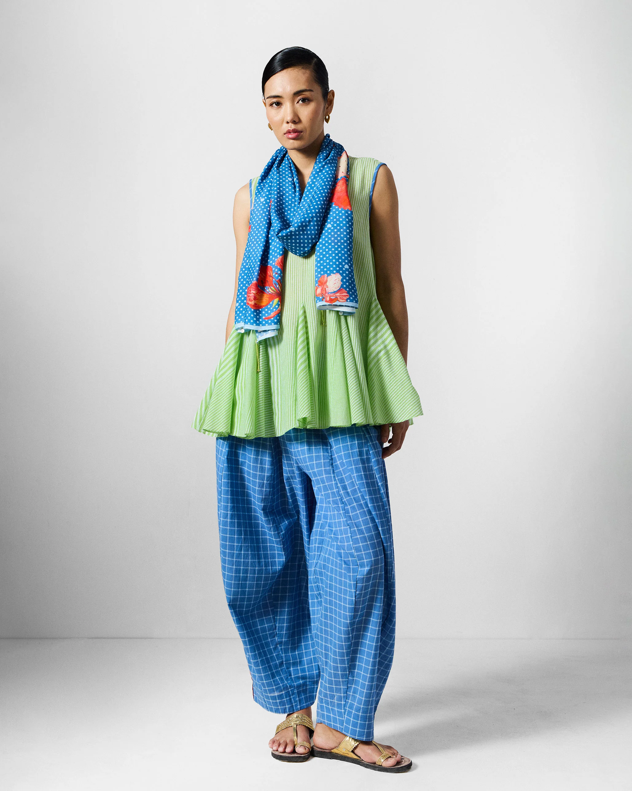 Gulmohar Scarf - Riverside Blue - Image 4