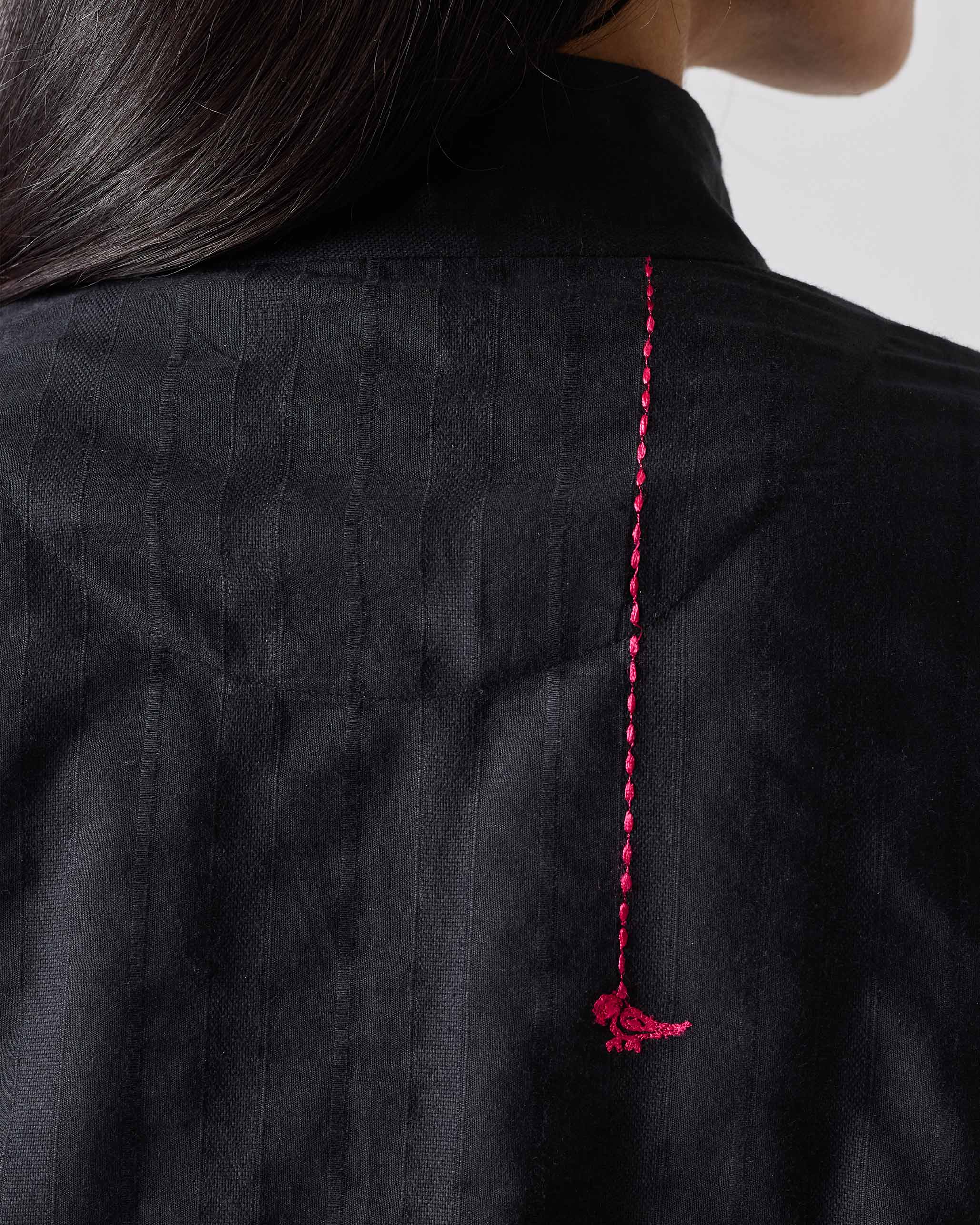 Gusset Slit Kurta - Black - Image 3