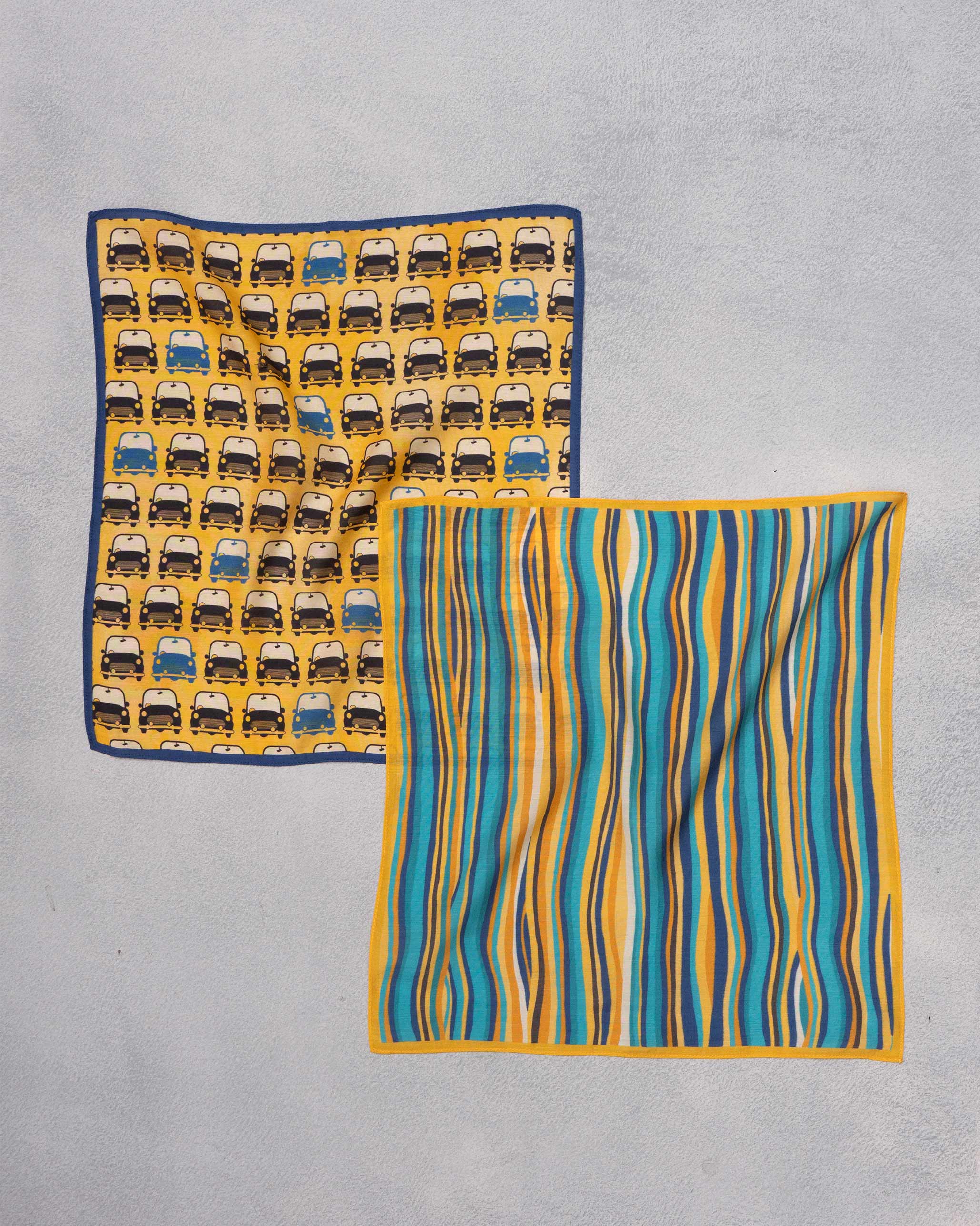 Gypsy Pocket Squares - Blue & Yellow - Image 2