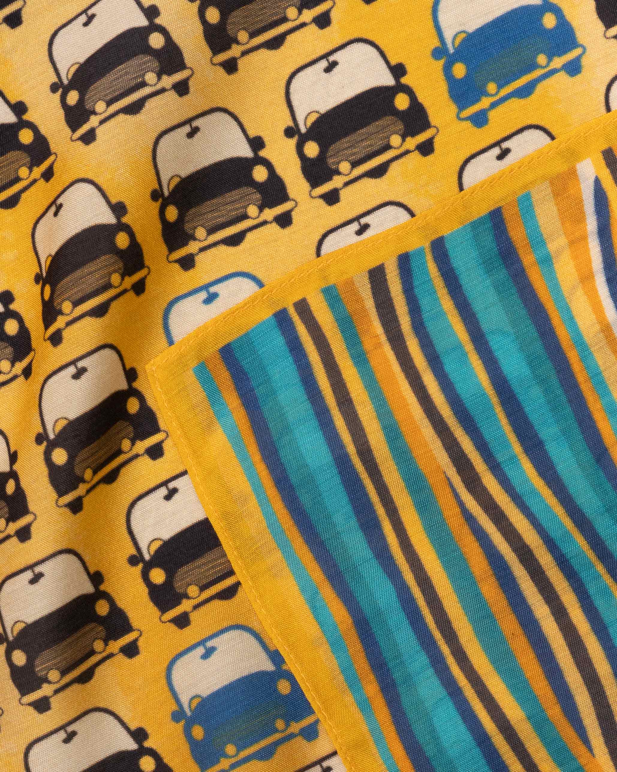 Gypsy Pocket Squares - Blue & Yellow - Image 3