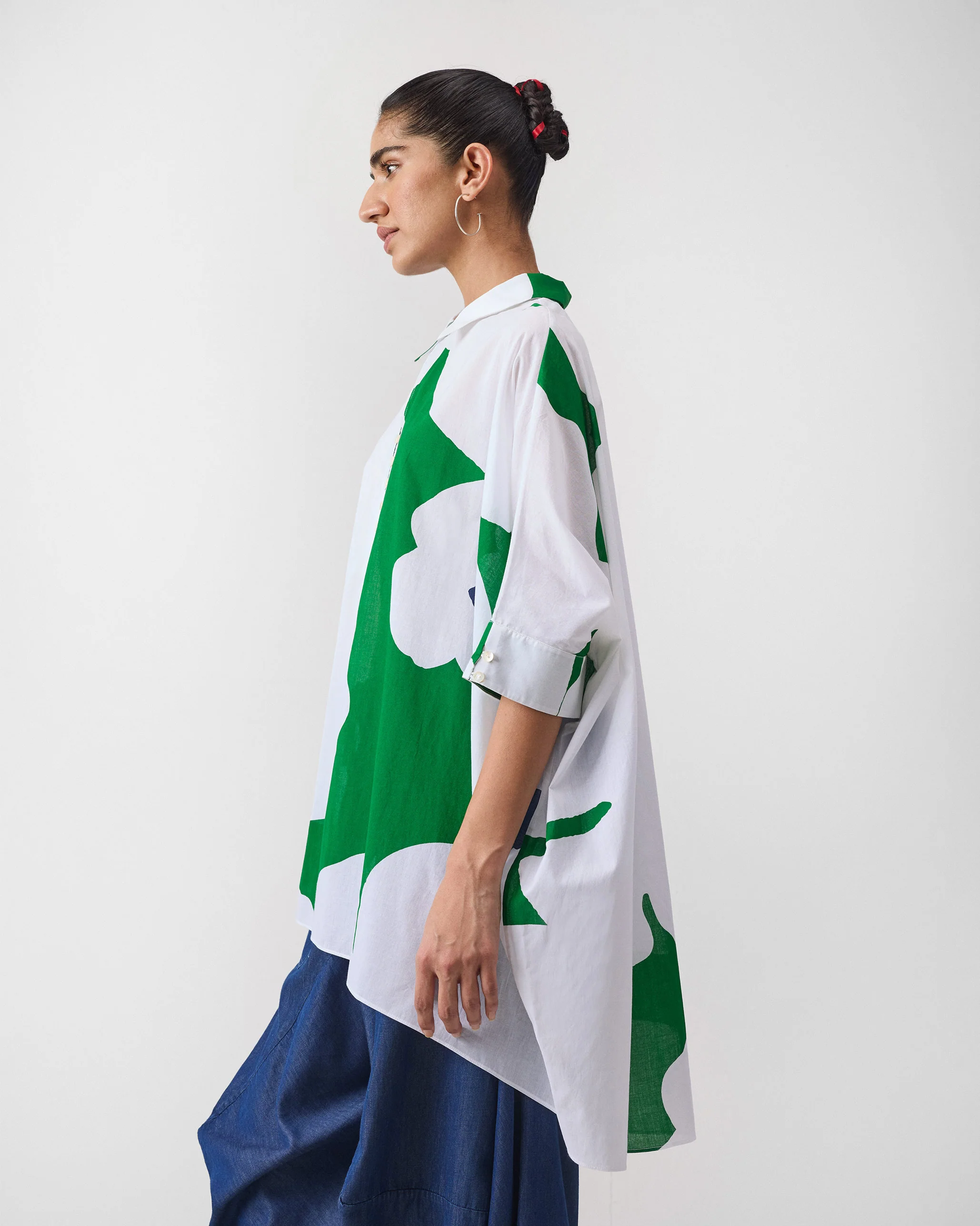 Hala Tunic - Green & White Print - Image 6