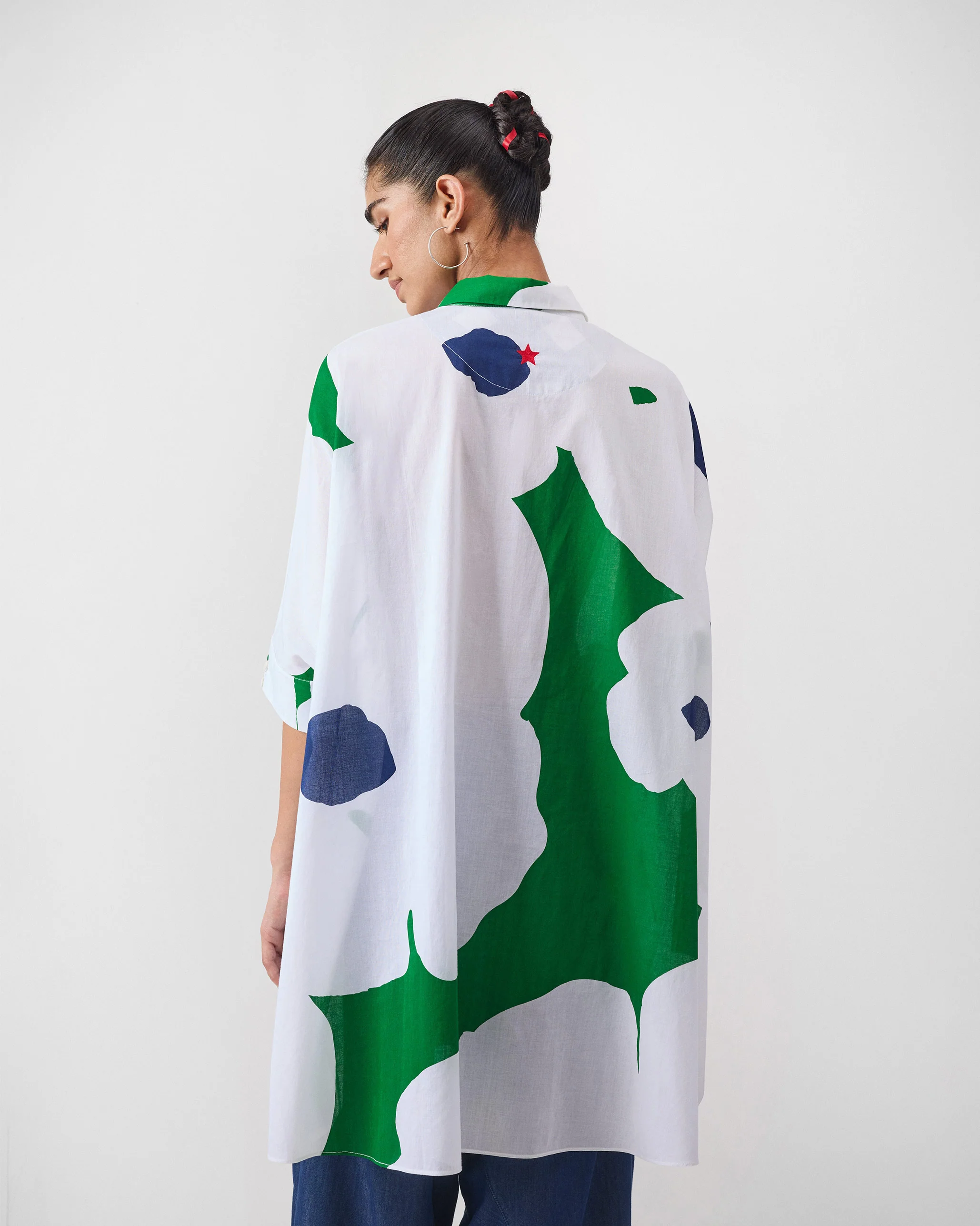 Hala Tunic - Green & White Print - Image 7