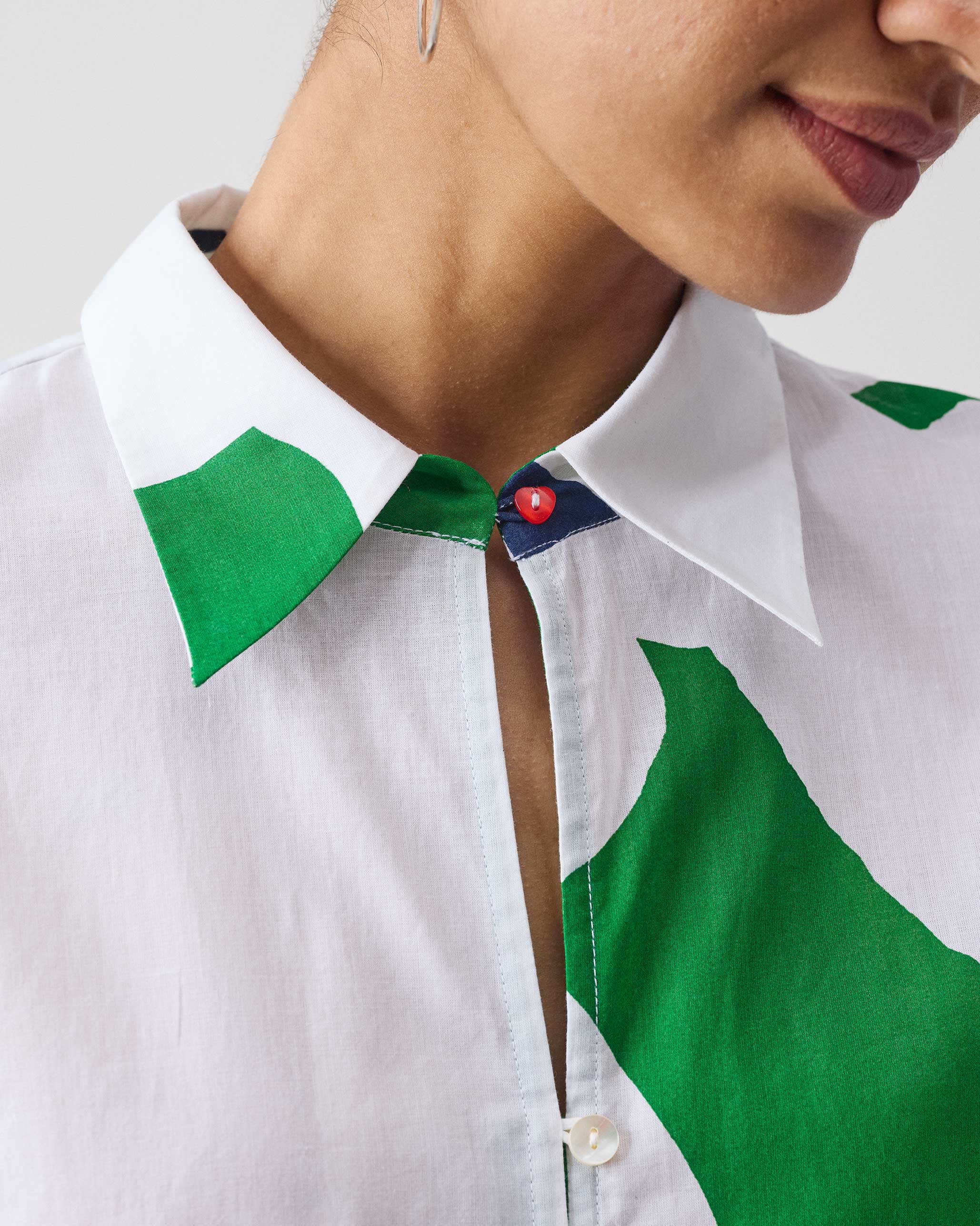 Hala Tunic - Green & White Print - Image 9