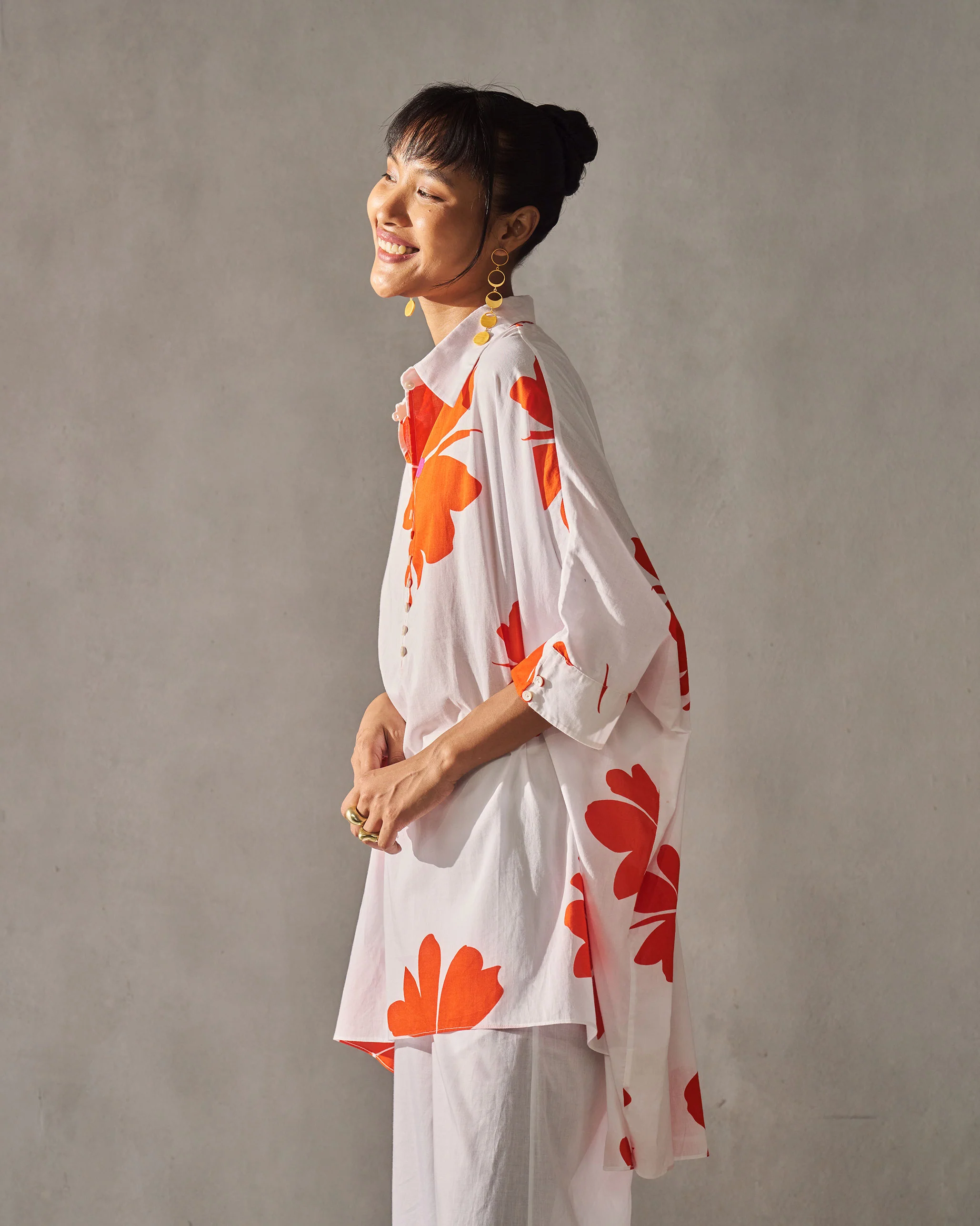 Hala Tunic - White & Orange - Image 4