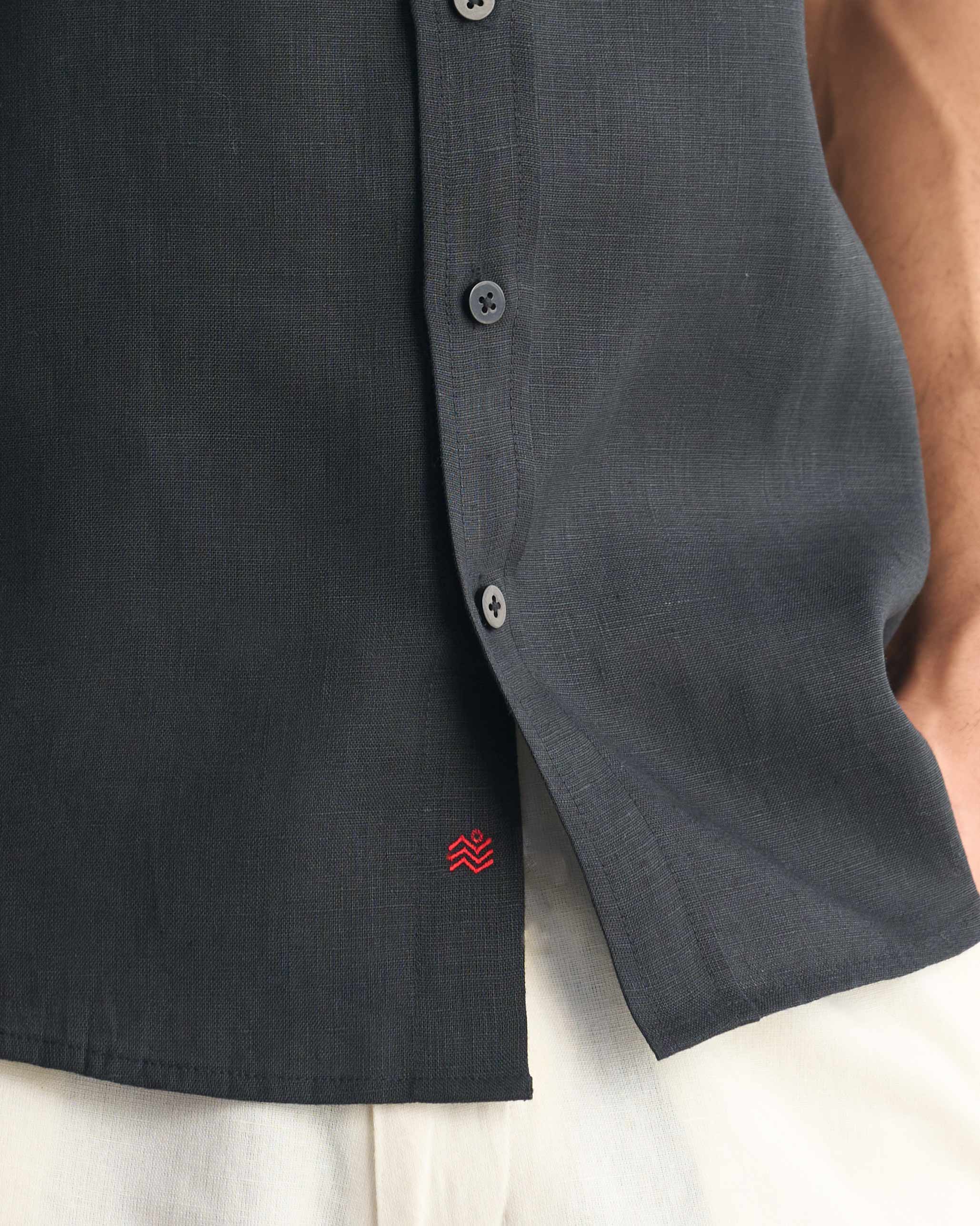 Half Sleeve Shirt - Black - Image 2