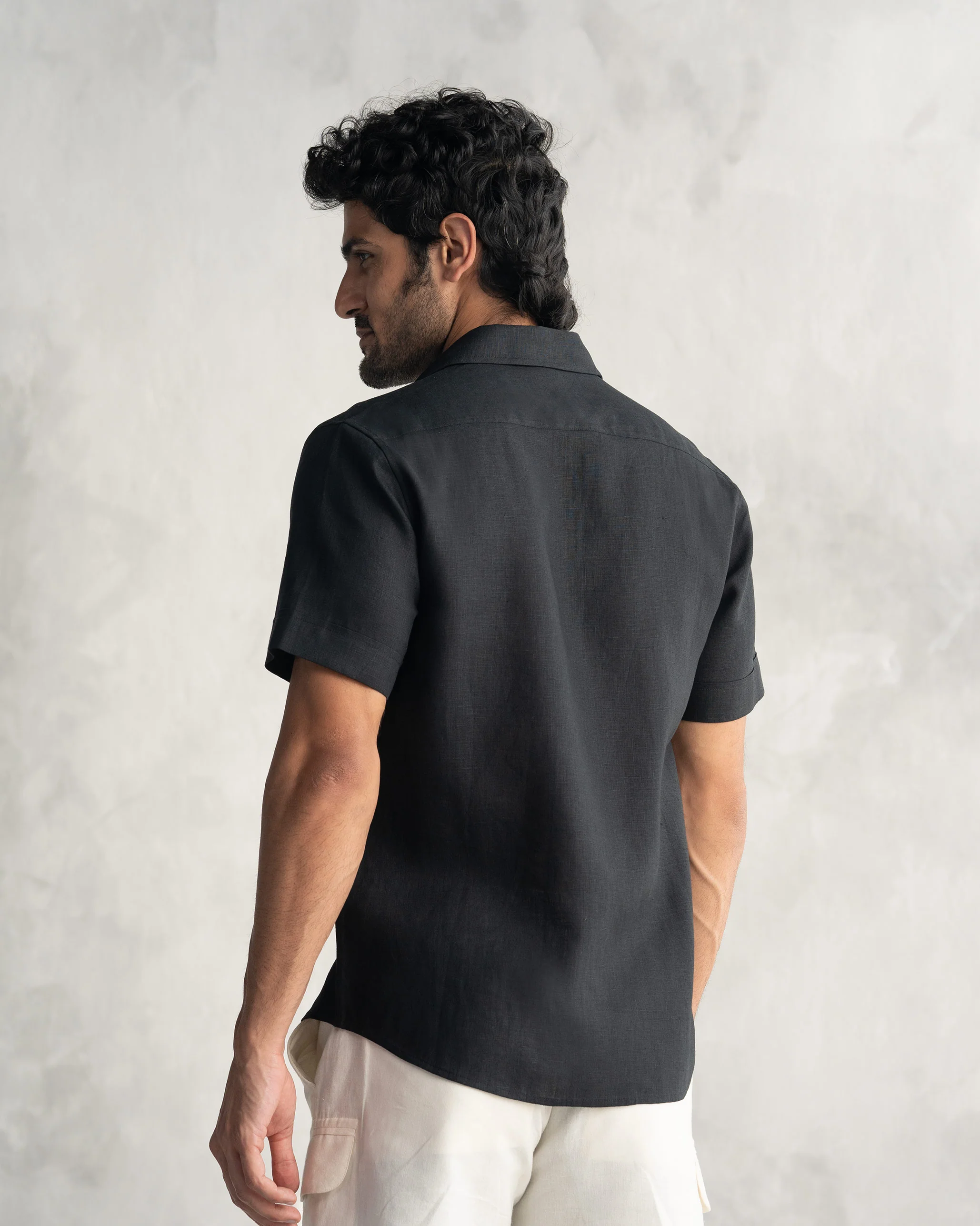 Half Sleeve Shirt - Black - Image 3