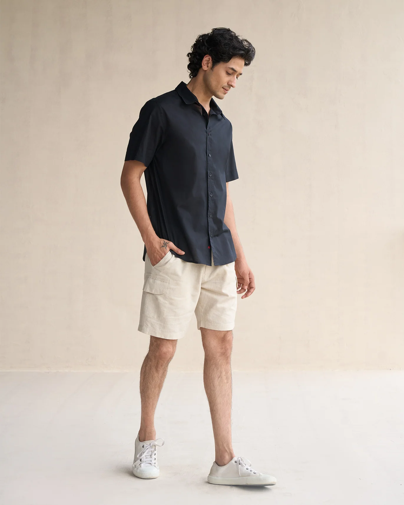 Half Sleeve Shirt - Black - Image 5