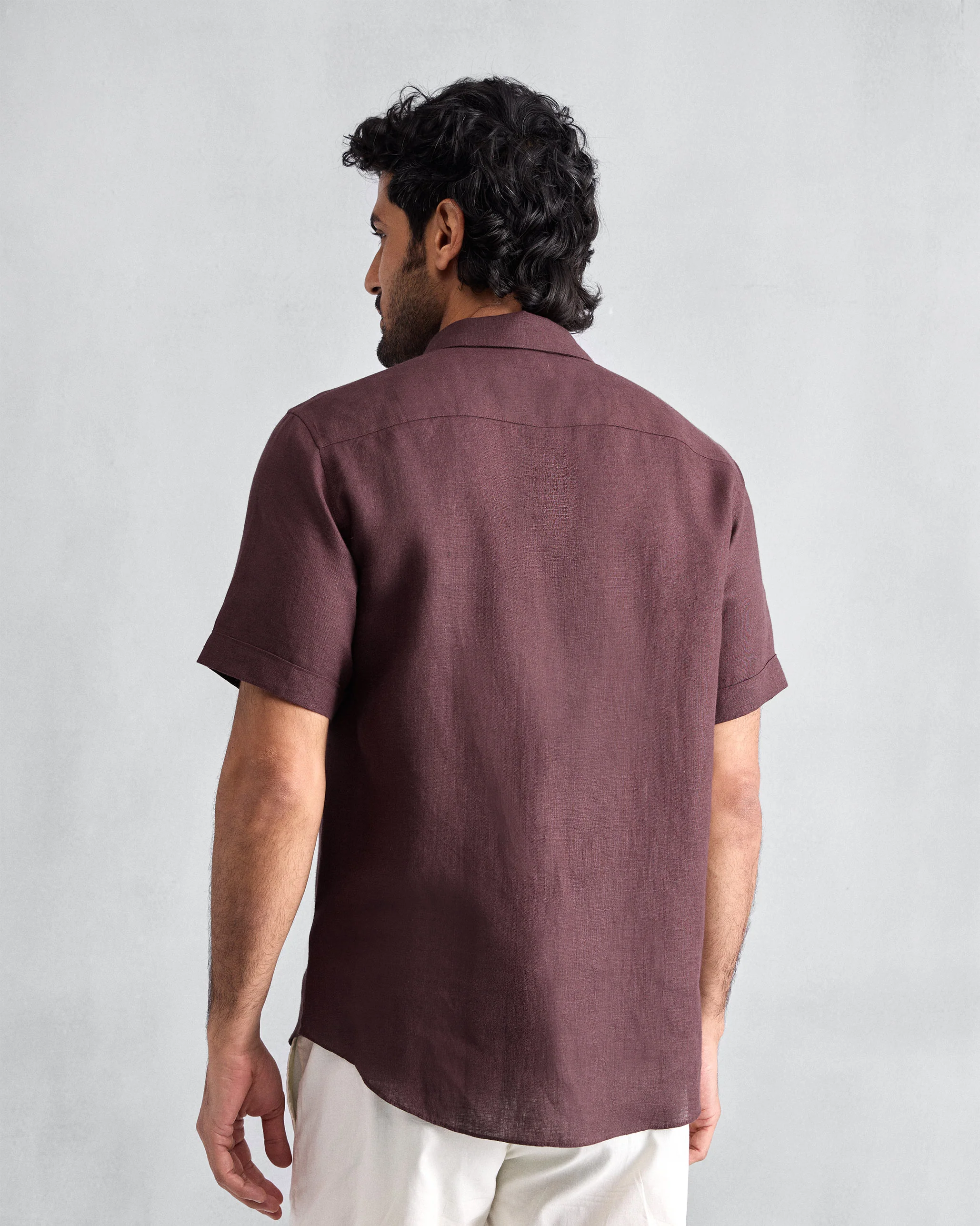 Half Sleeve Shirt - Chocolate Plum - Image 3
