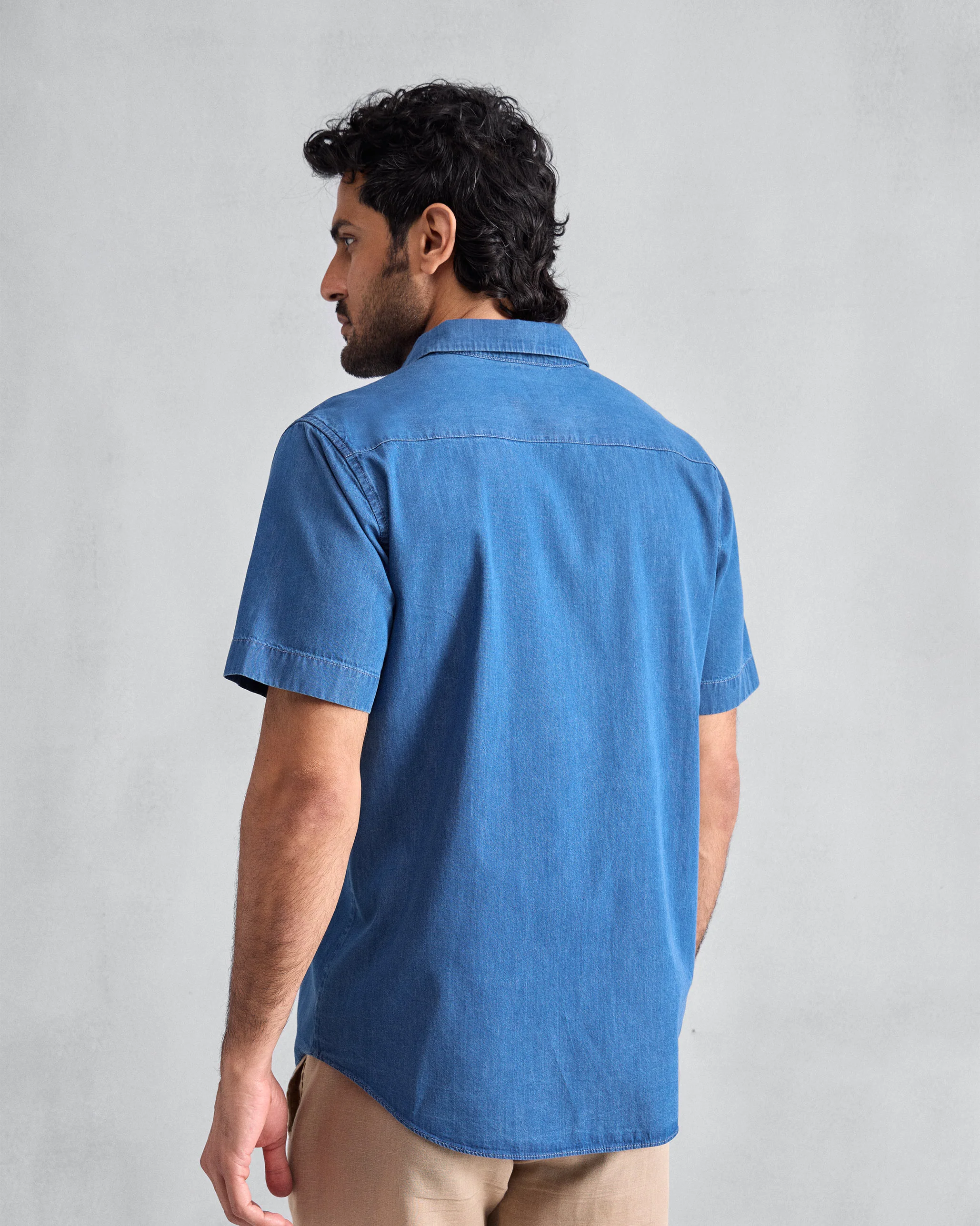 Half Sleeve Shirt - Denim - Image 4
