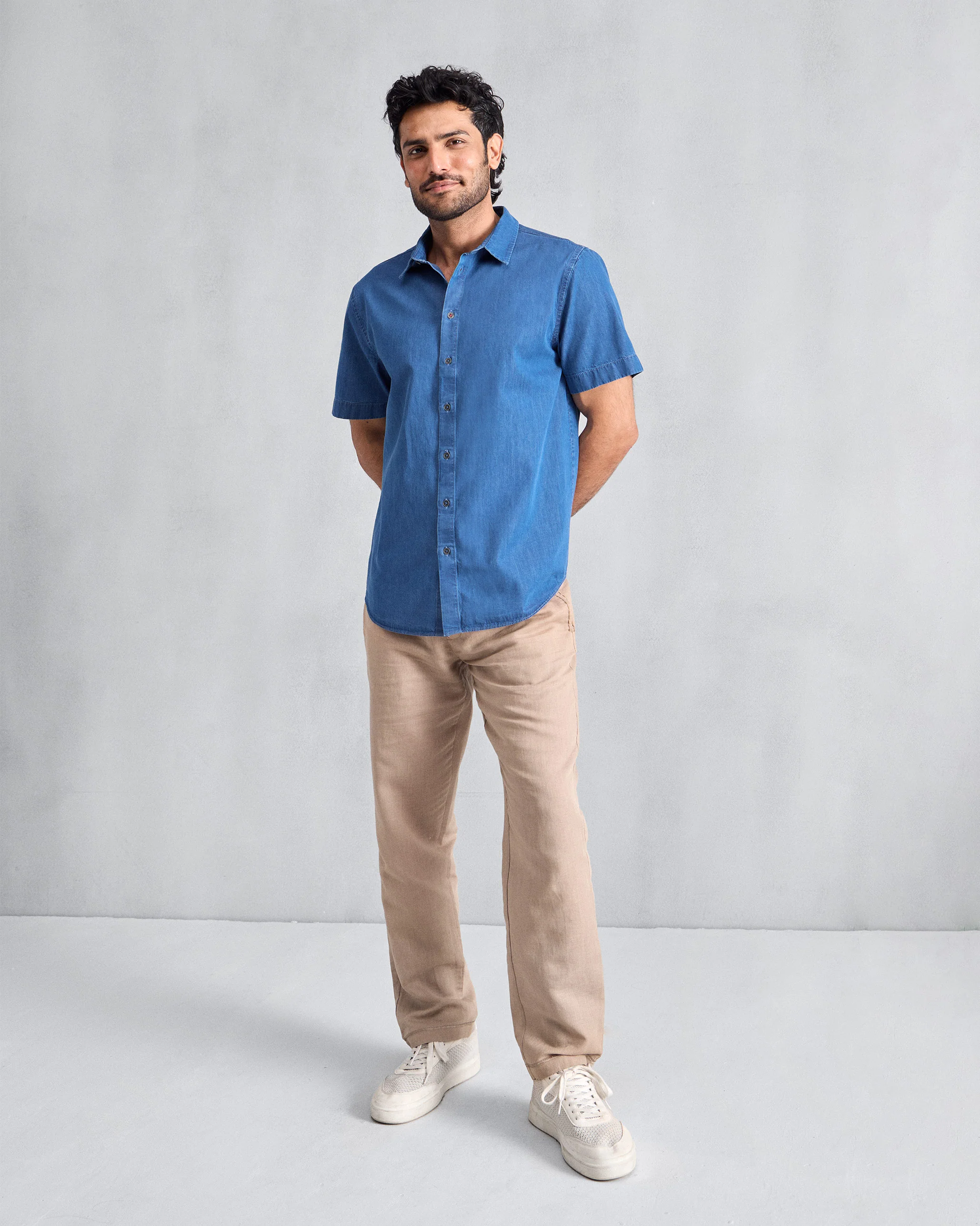 Half Sleeve Shirt - Denim - Image 6