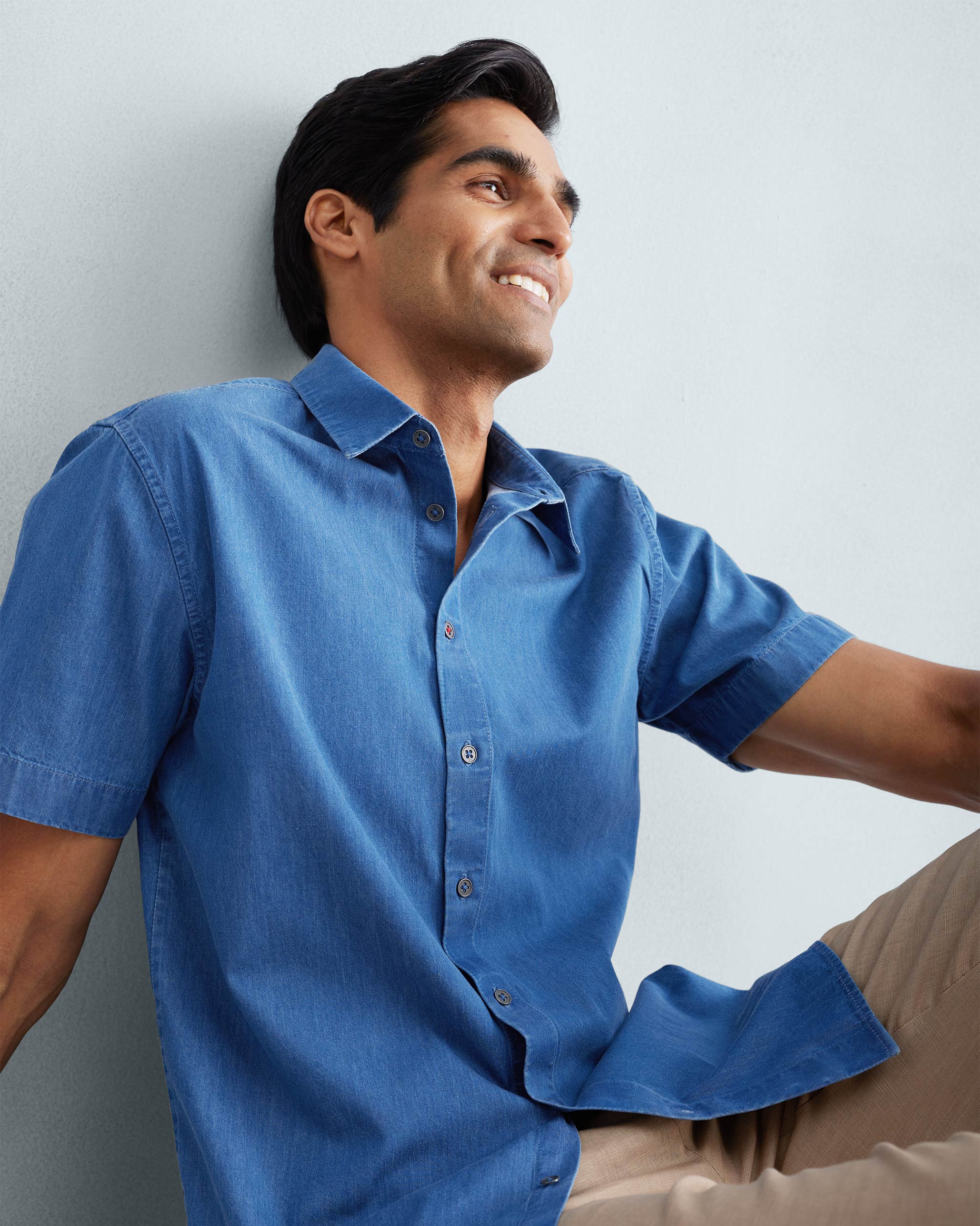 Half Sleeve Shirt - Denim - Image 2