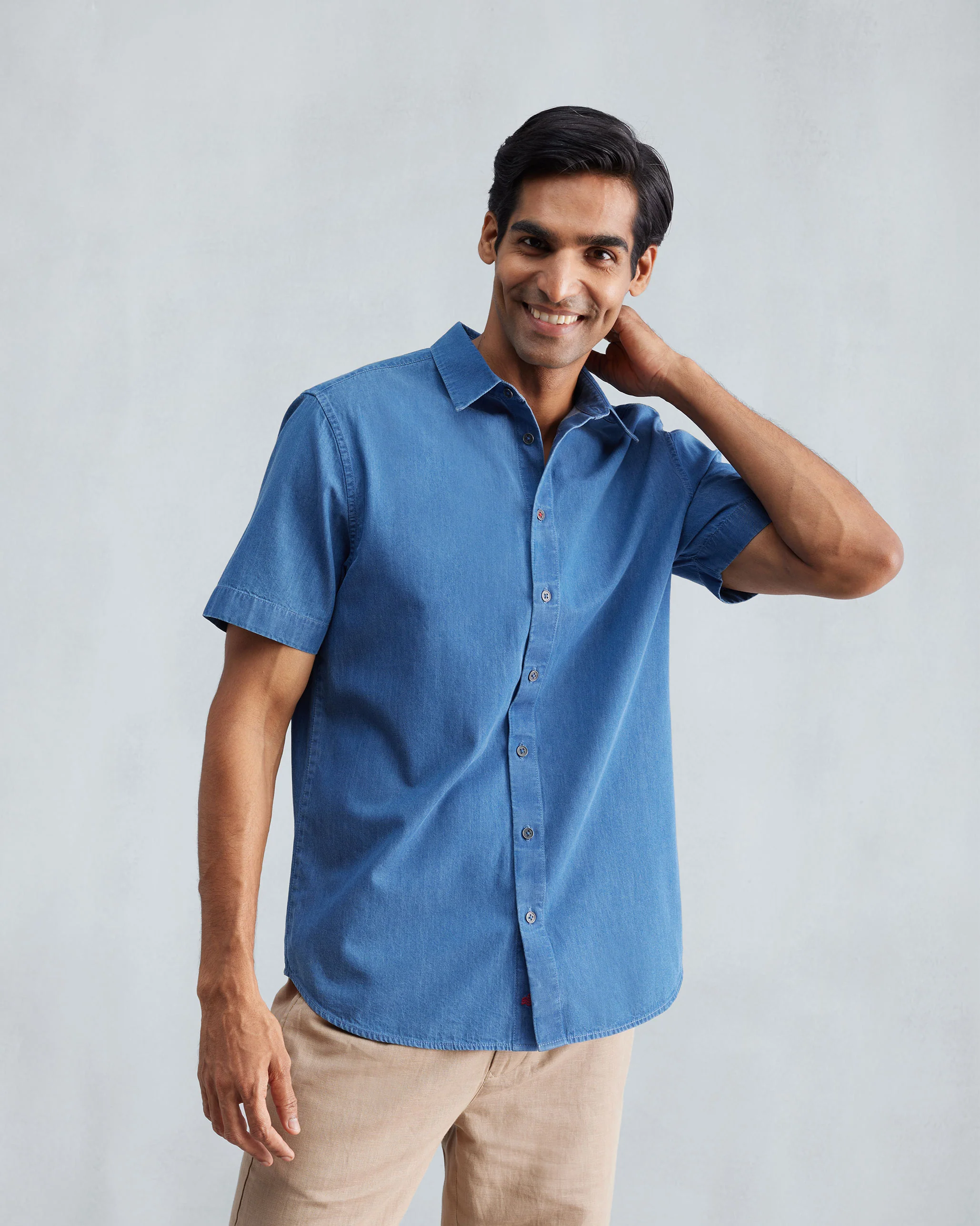 Half Sleeve Shirt - Denim - Image 4
