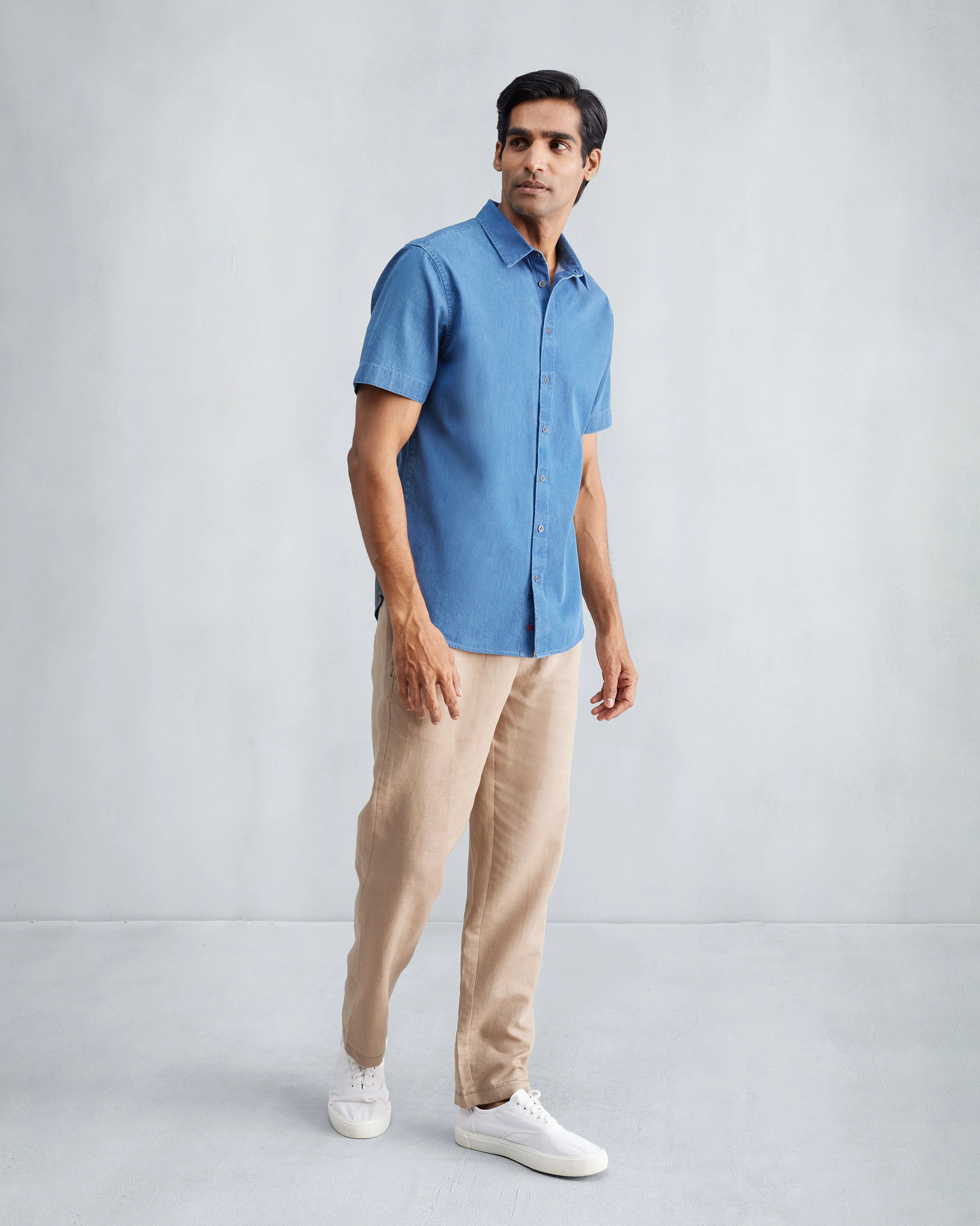 Half Sleeve Shirt - Denim - Image 7