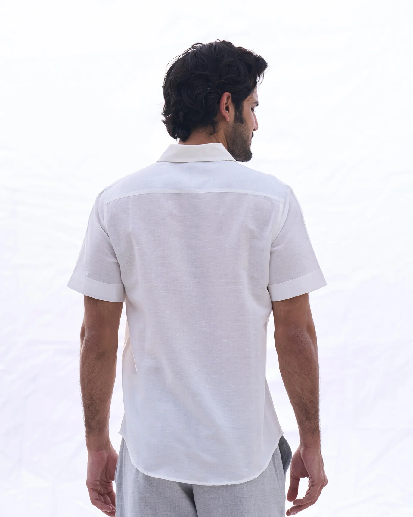 Half Sleeve Shirt - Ivory - Image 4