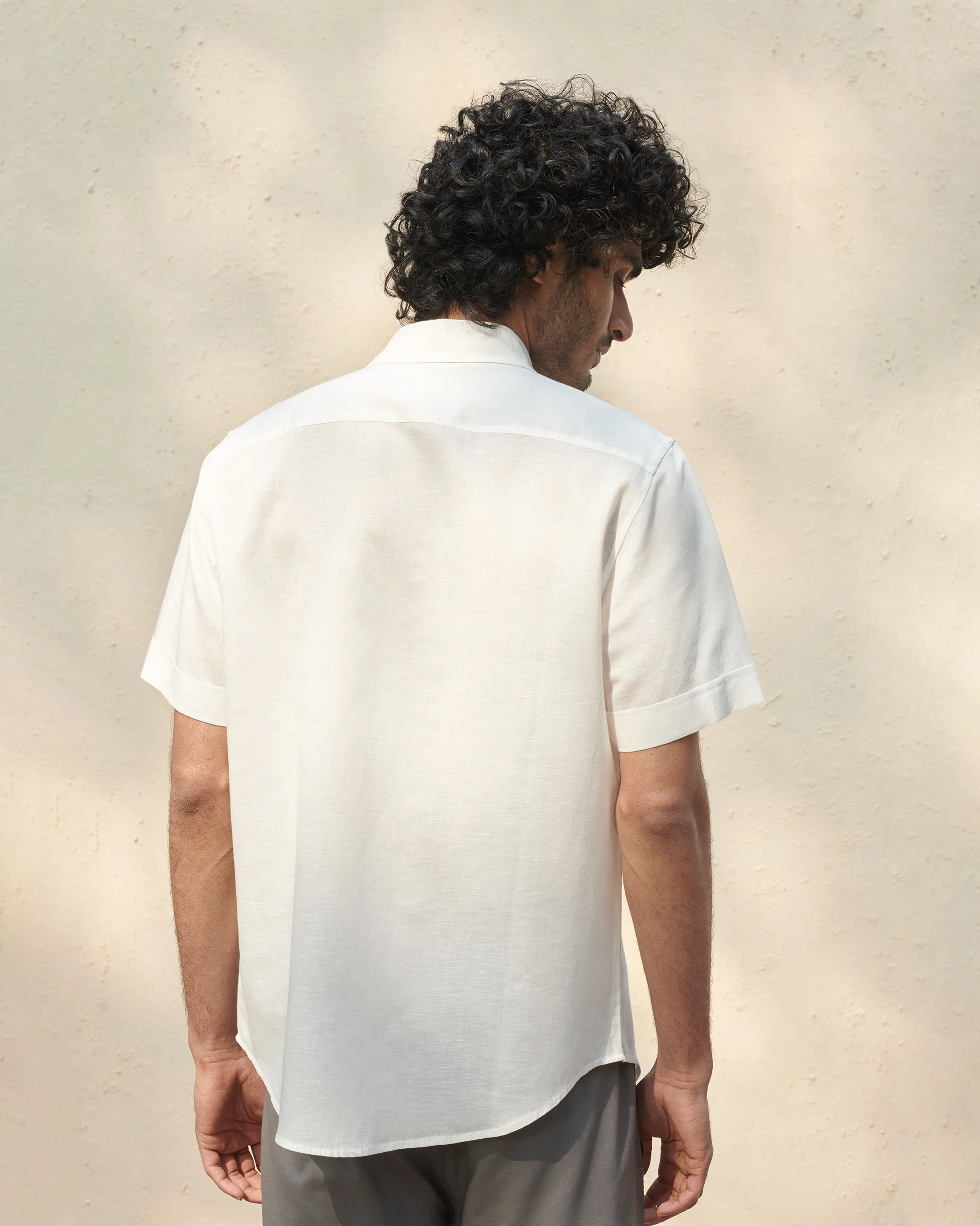 Half Sleeve Shirt - Ivory - Image 3