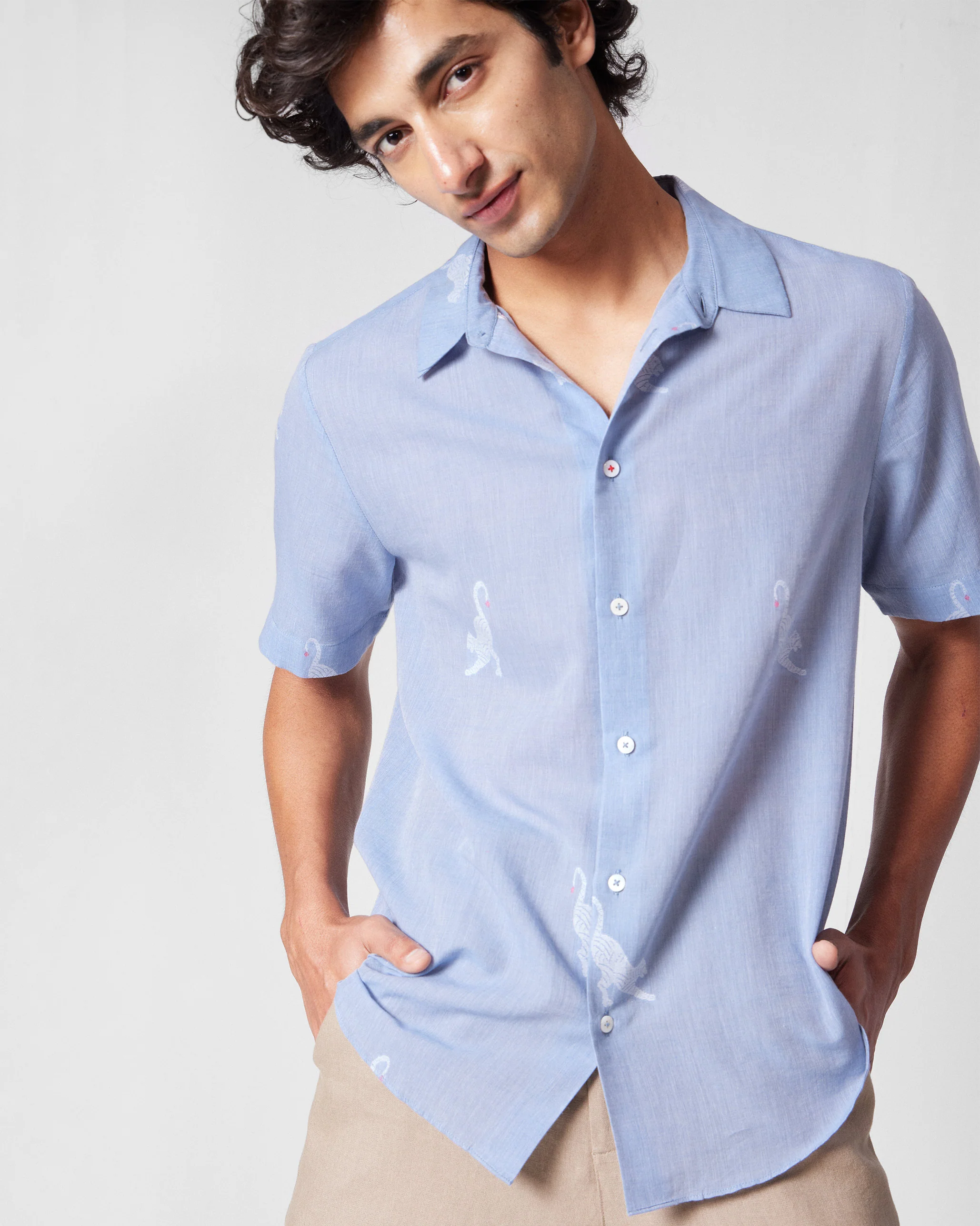 Half Sleeve Shirt - Light Blue