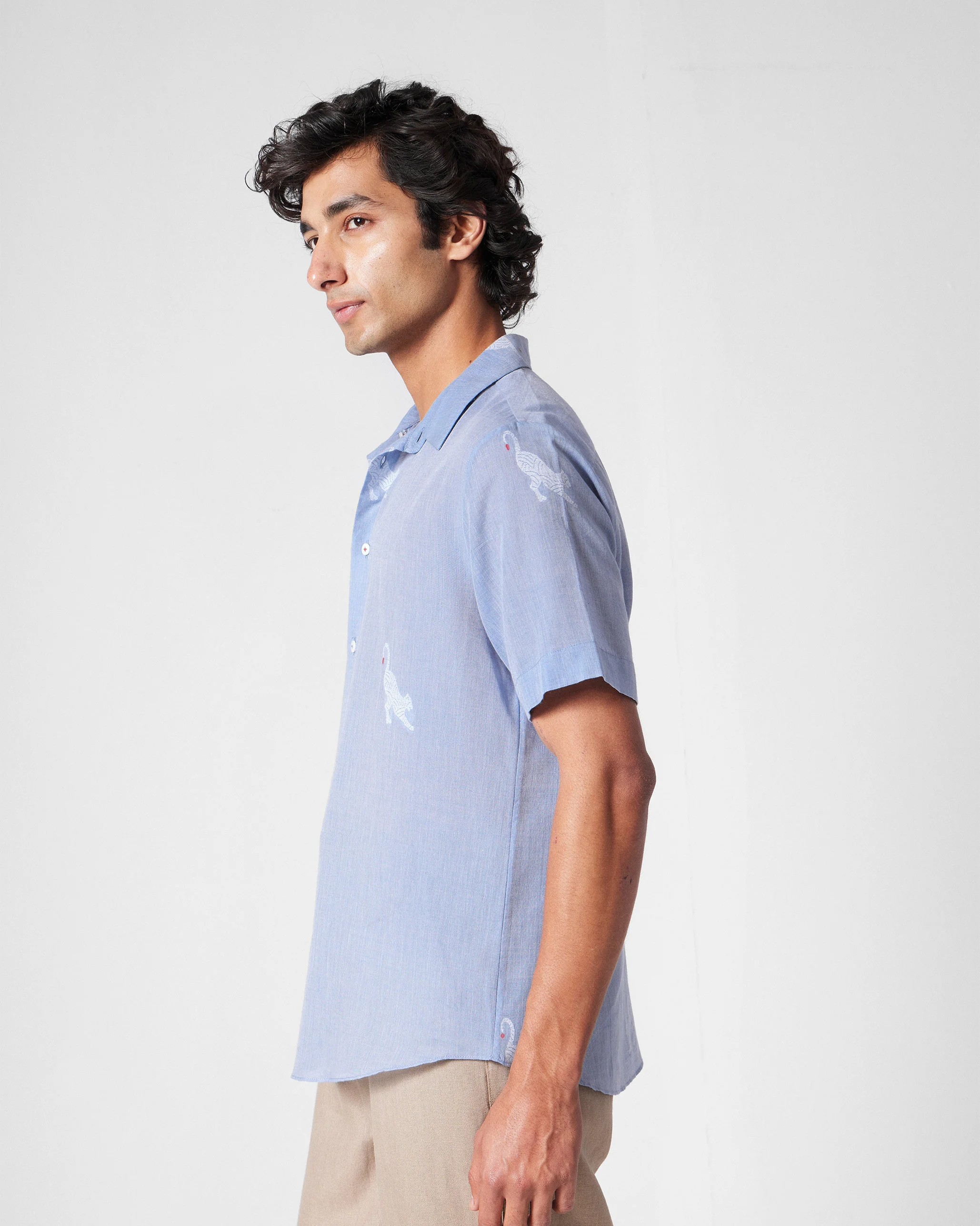 Half Sleeve Shirt - Light Blue - Image 2