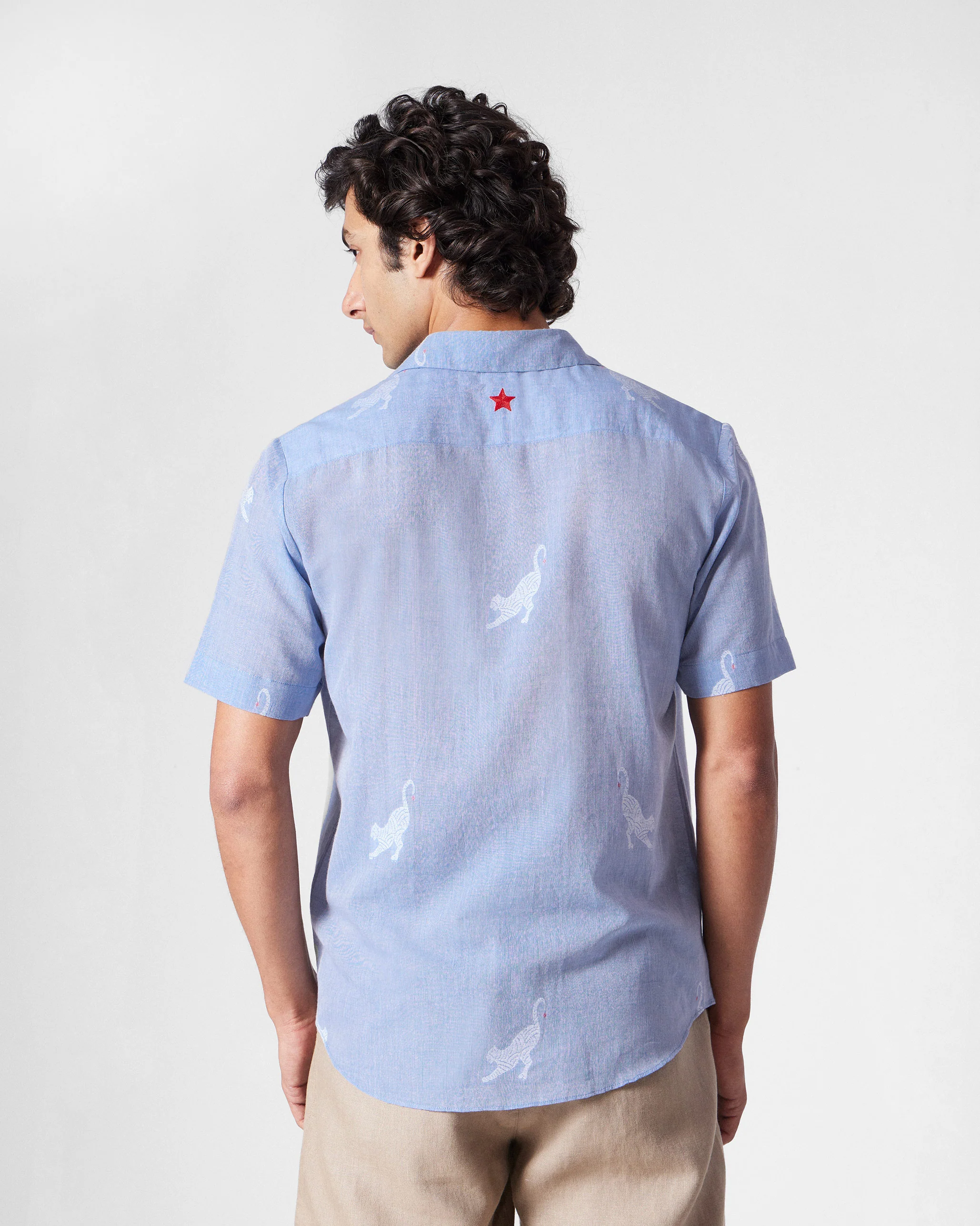 Half Sleeve Shirt - Light Blue - Image 5