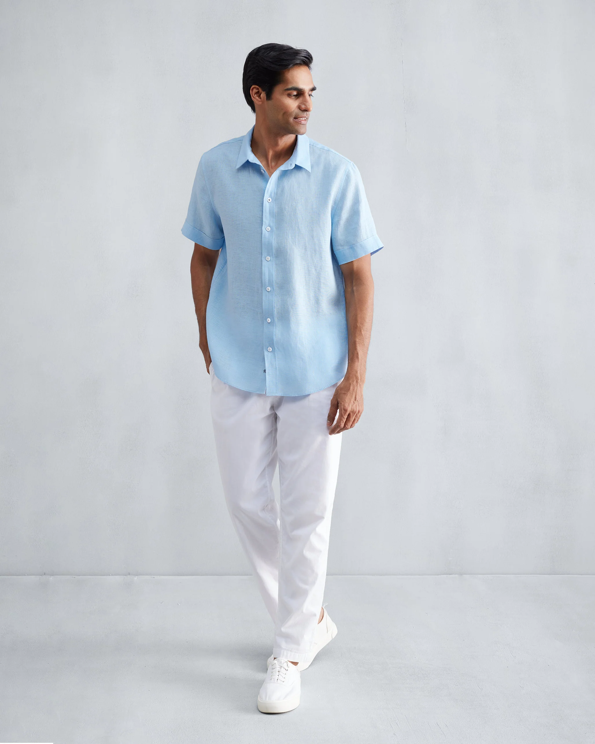 Half Sleeve Shirt - Light Blue - Image 6