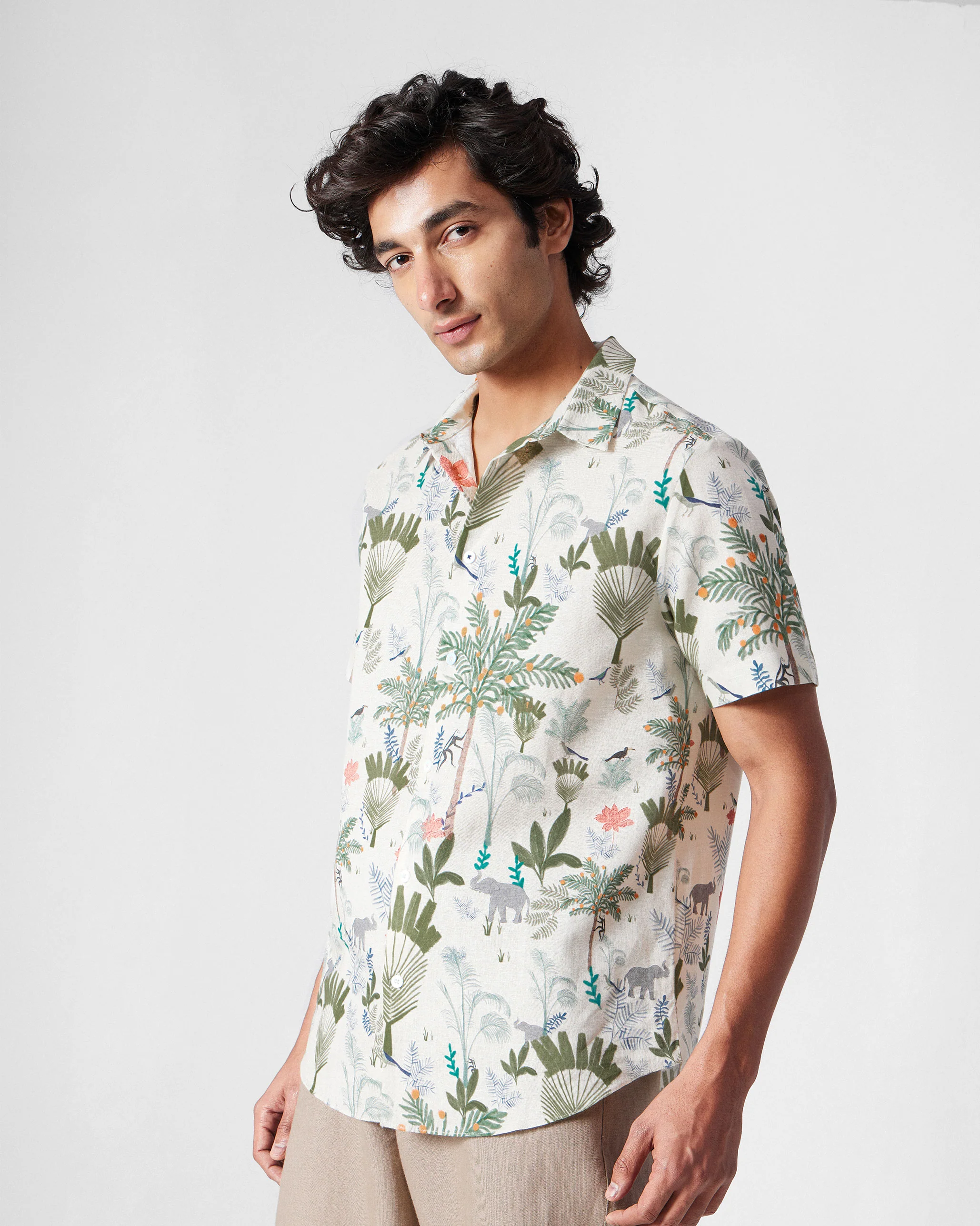 Half Sleeve Shirt - Multicolour Printed - Image 2