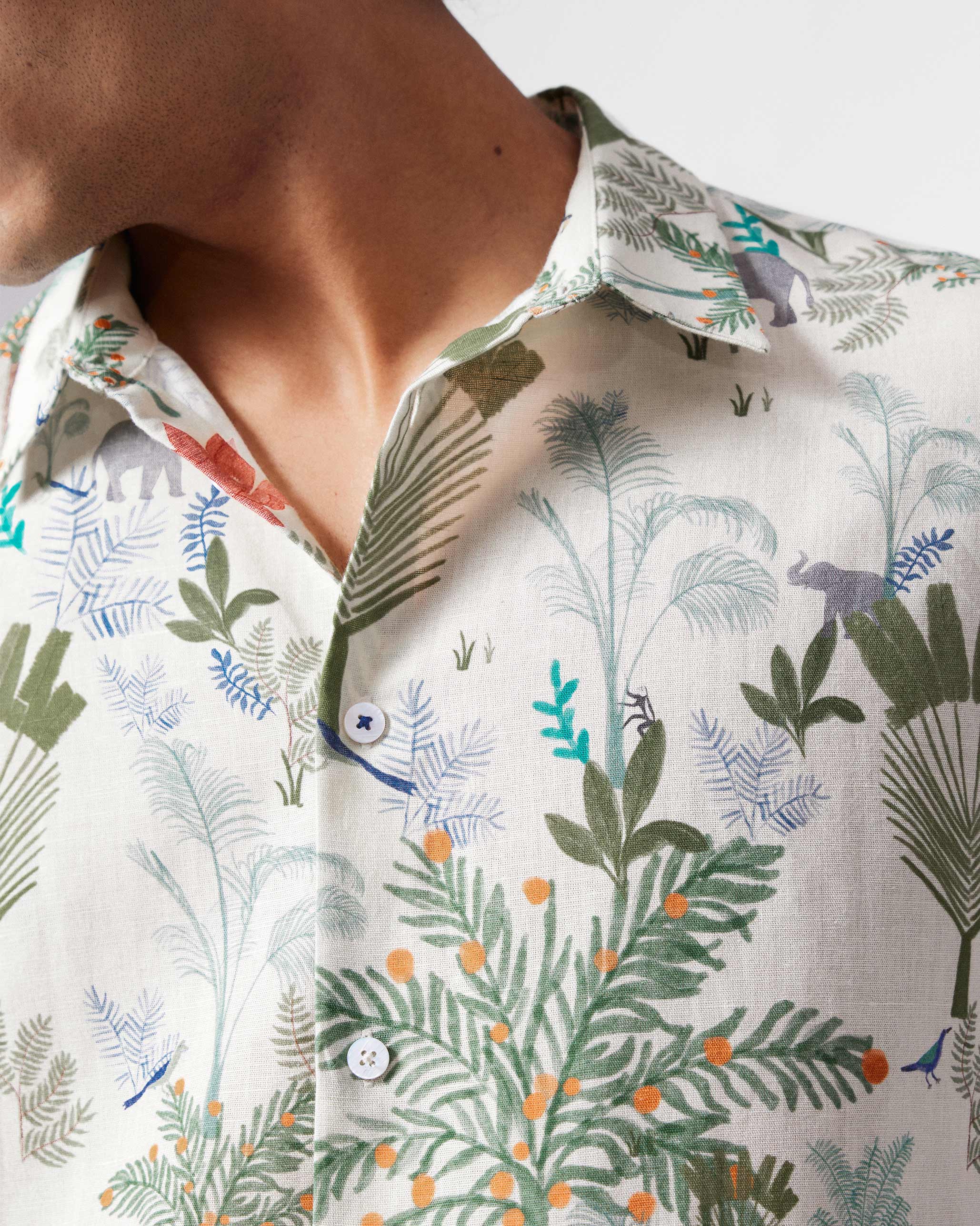 Half Sleeve Shirt - Multicolour Printed - Image 3