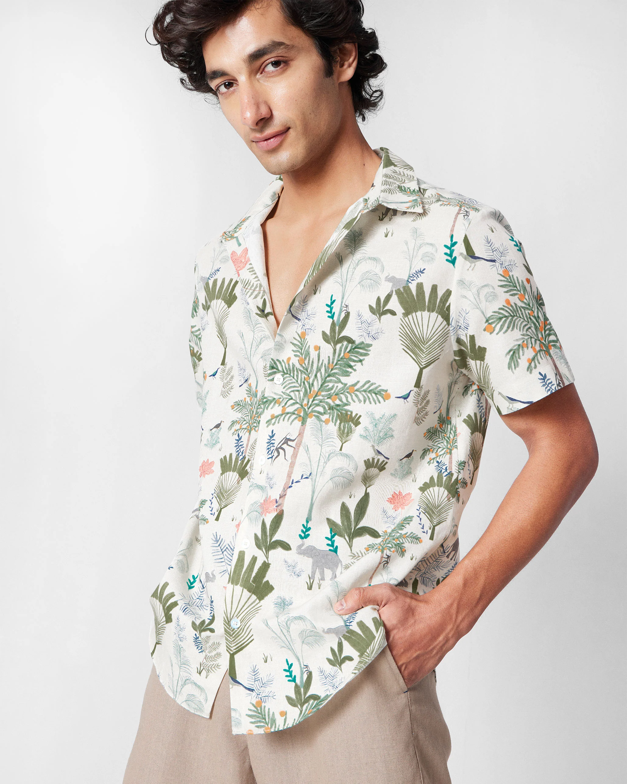 Half Sleeve Shirt - Multicolour Printed - Image 4