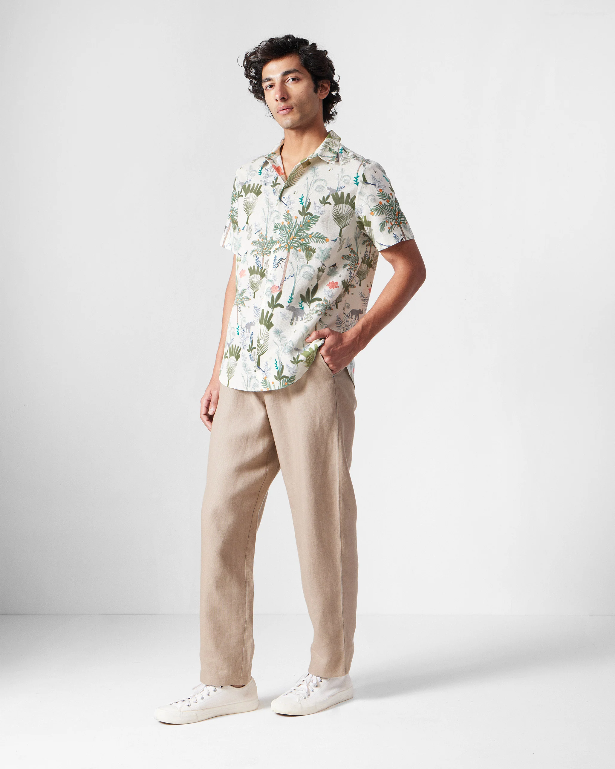 Half Sleeve Shirt - Multicolour Printed - Image 6