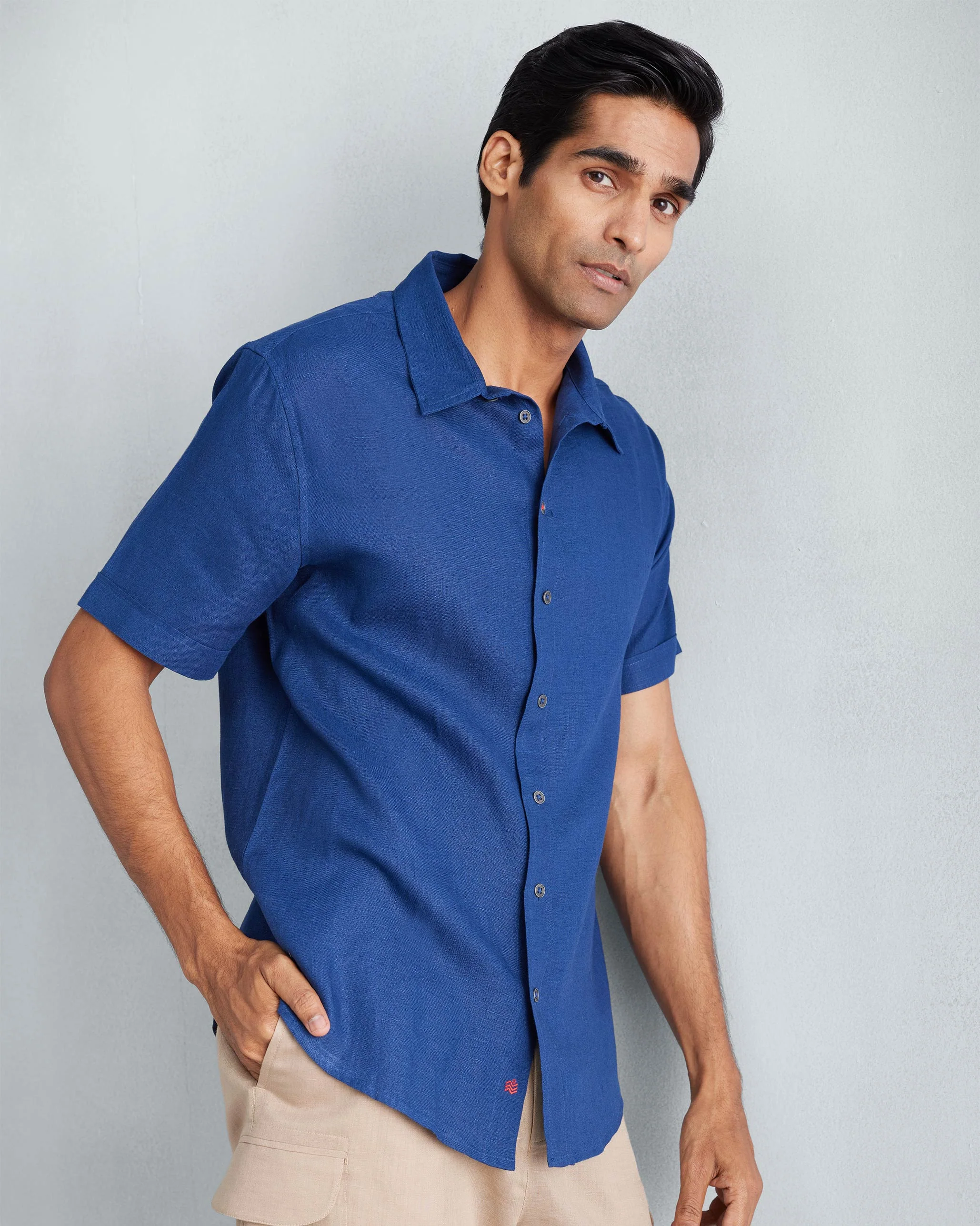 Half Sleeve Shirt - Navy - Image 6
