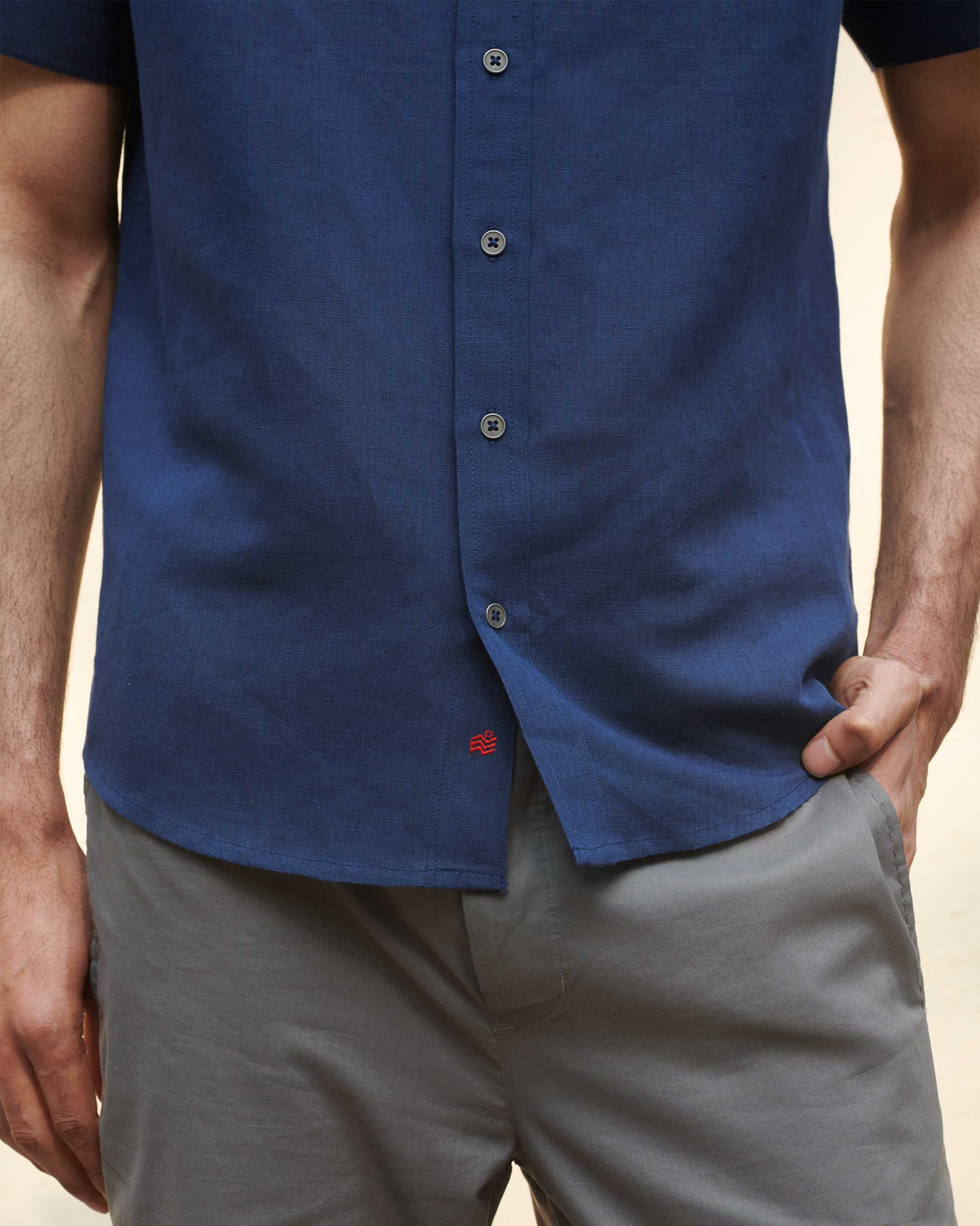 Half Sleeve Shirt - Navy - Image 2