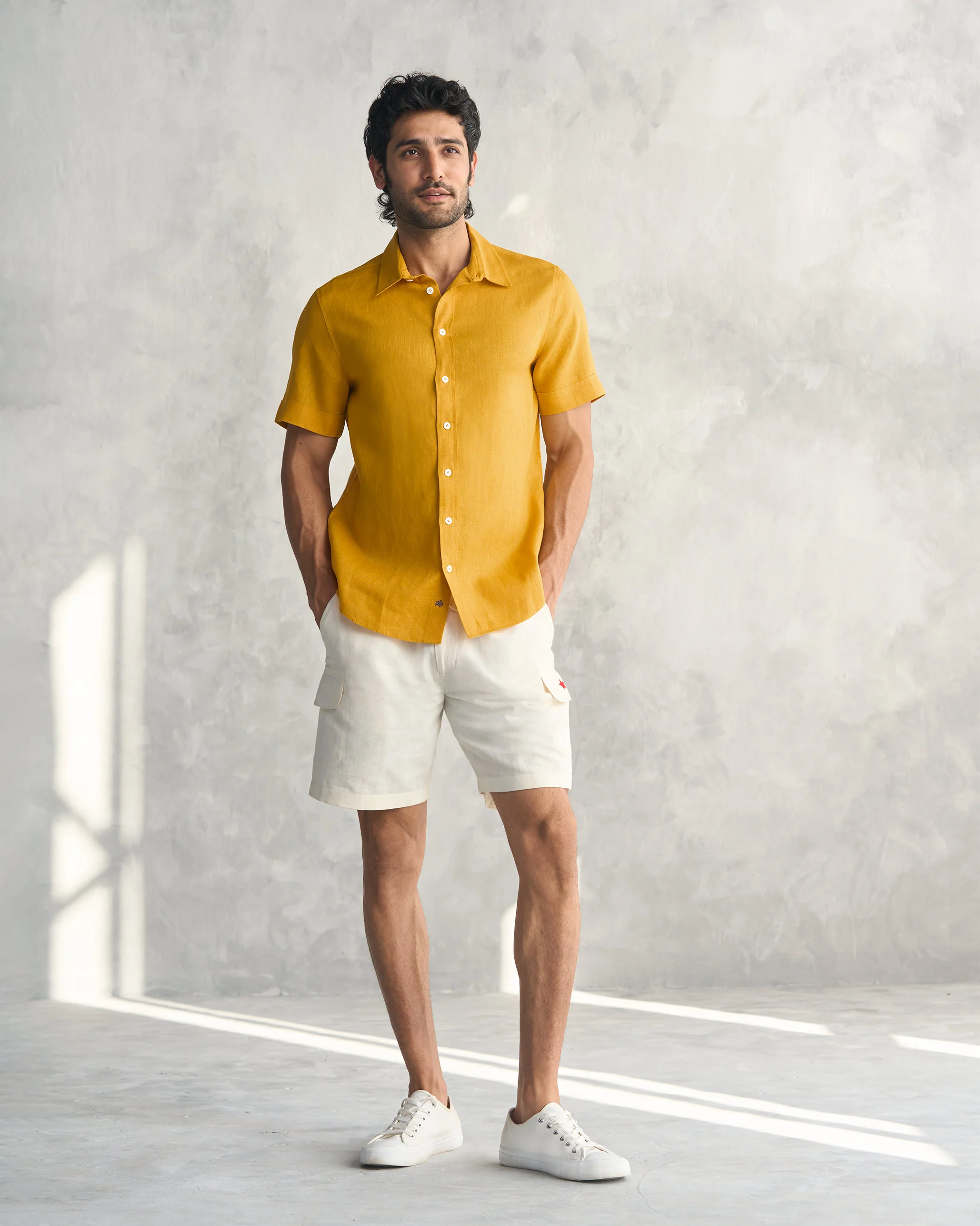 Half Sleeve Shirt - Ochre - Image 4