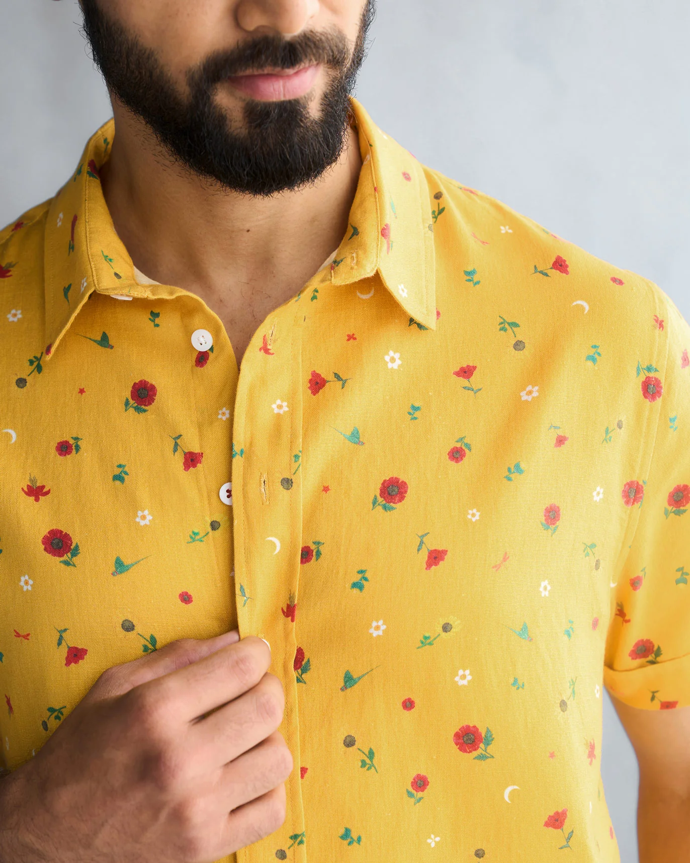 Half Sleeve Shirt - Ochre - Image 3