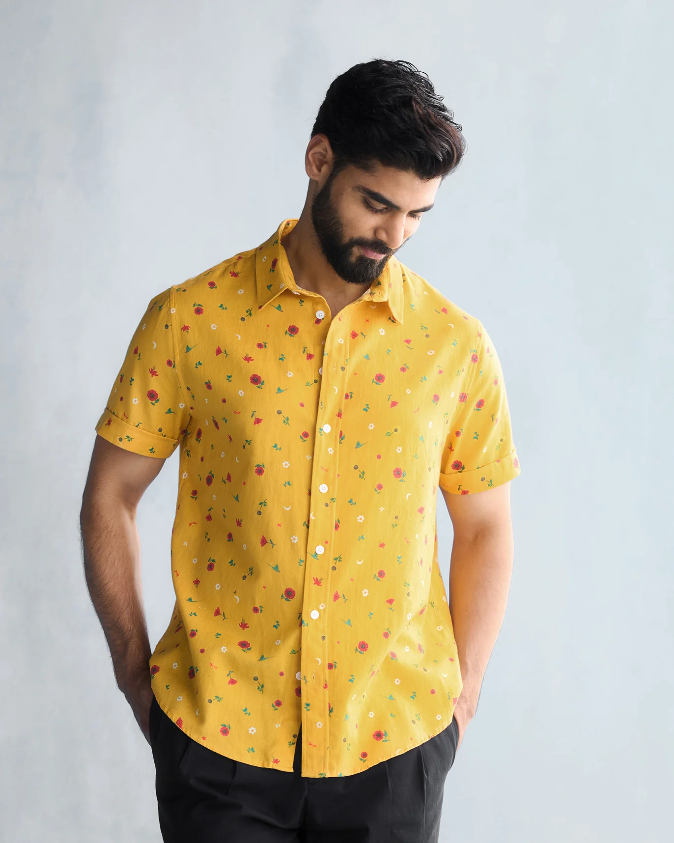 Half Sleeve Shirt - Ochre - Image 5