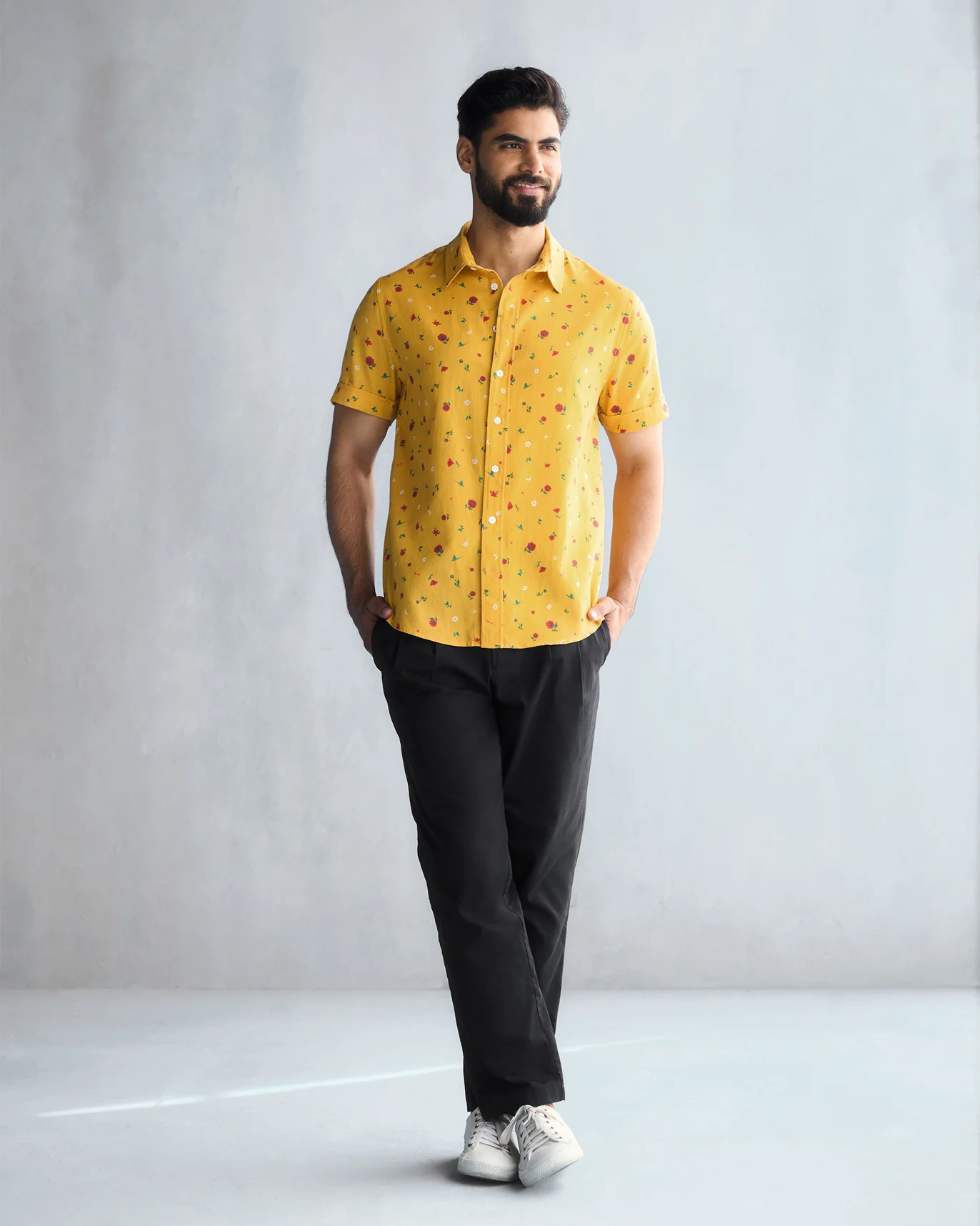 Half Sleeve Shirt - Ochre - Image 6