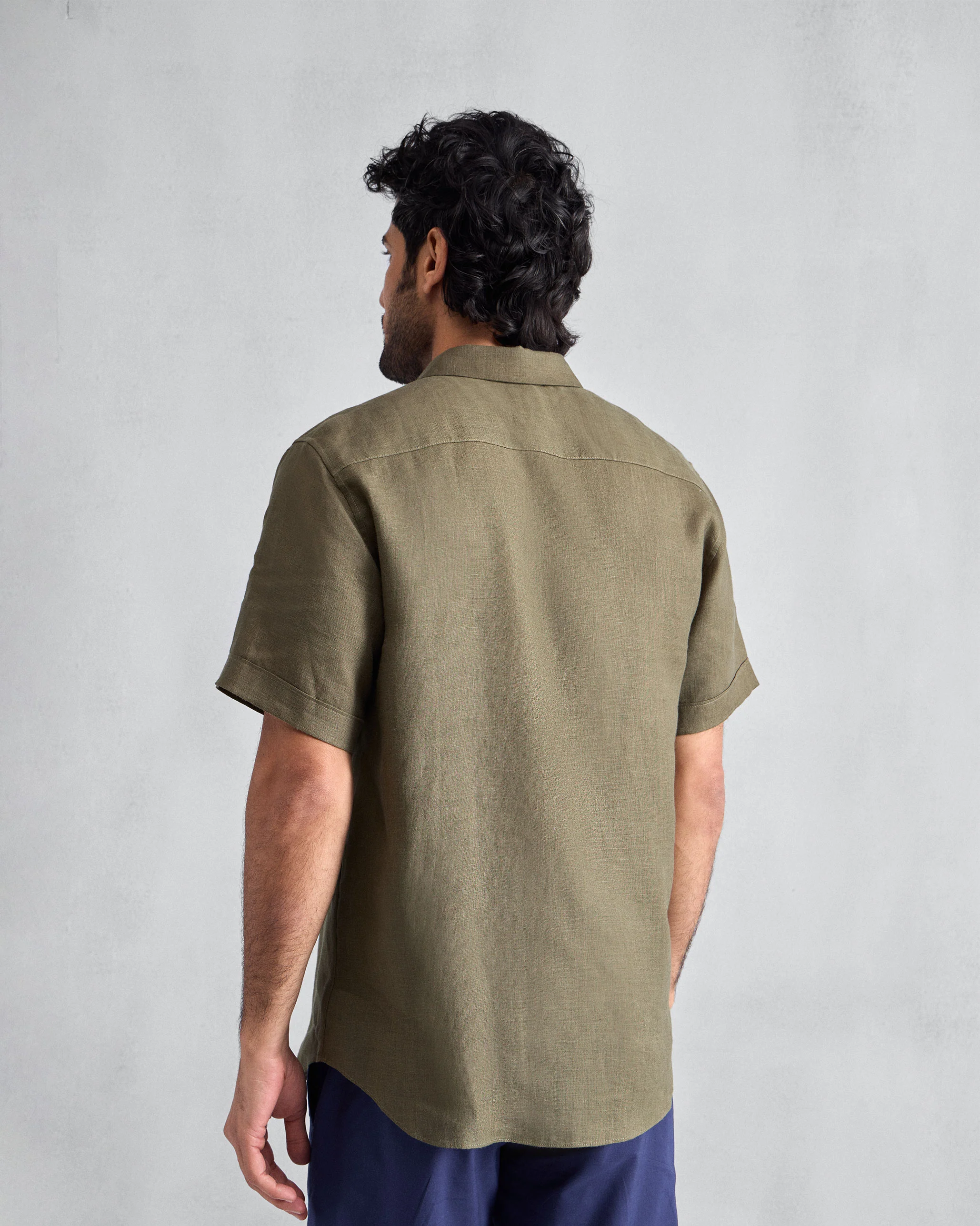 Half Sleeve Shirt - Olive - Image 3