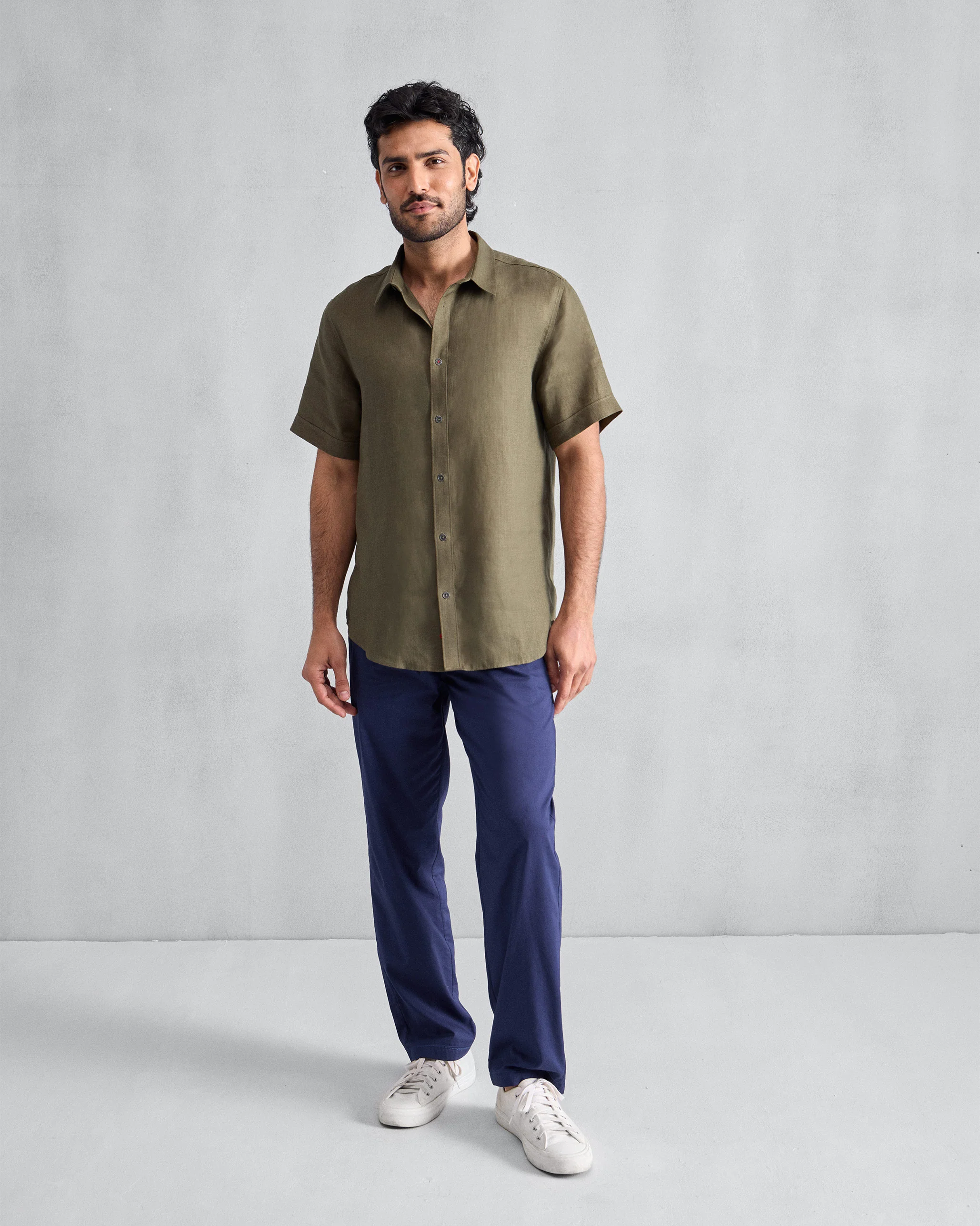 Half Sleeve Shirt - Olive - Image 6