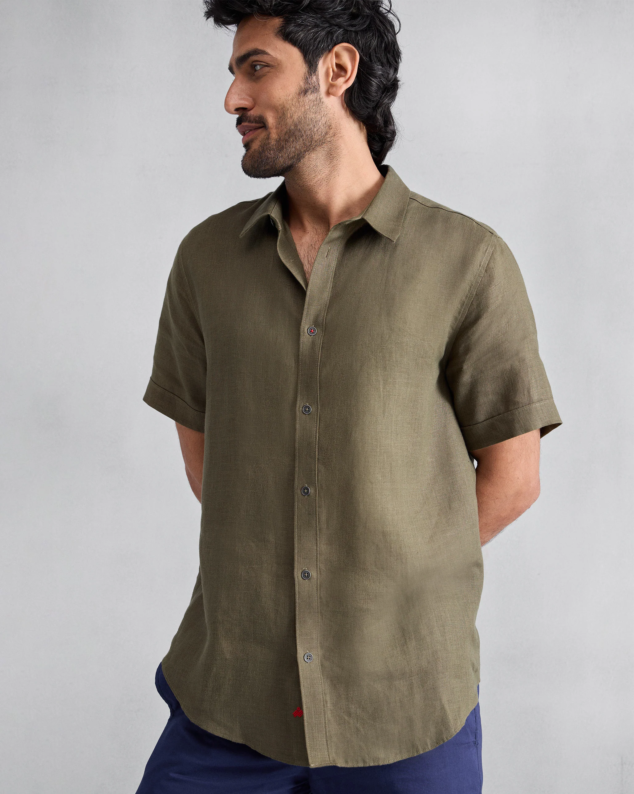 Half Sleeve Shirt - Olive - Image 7