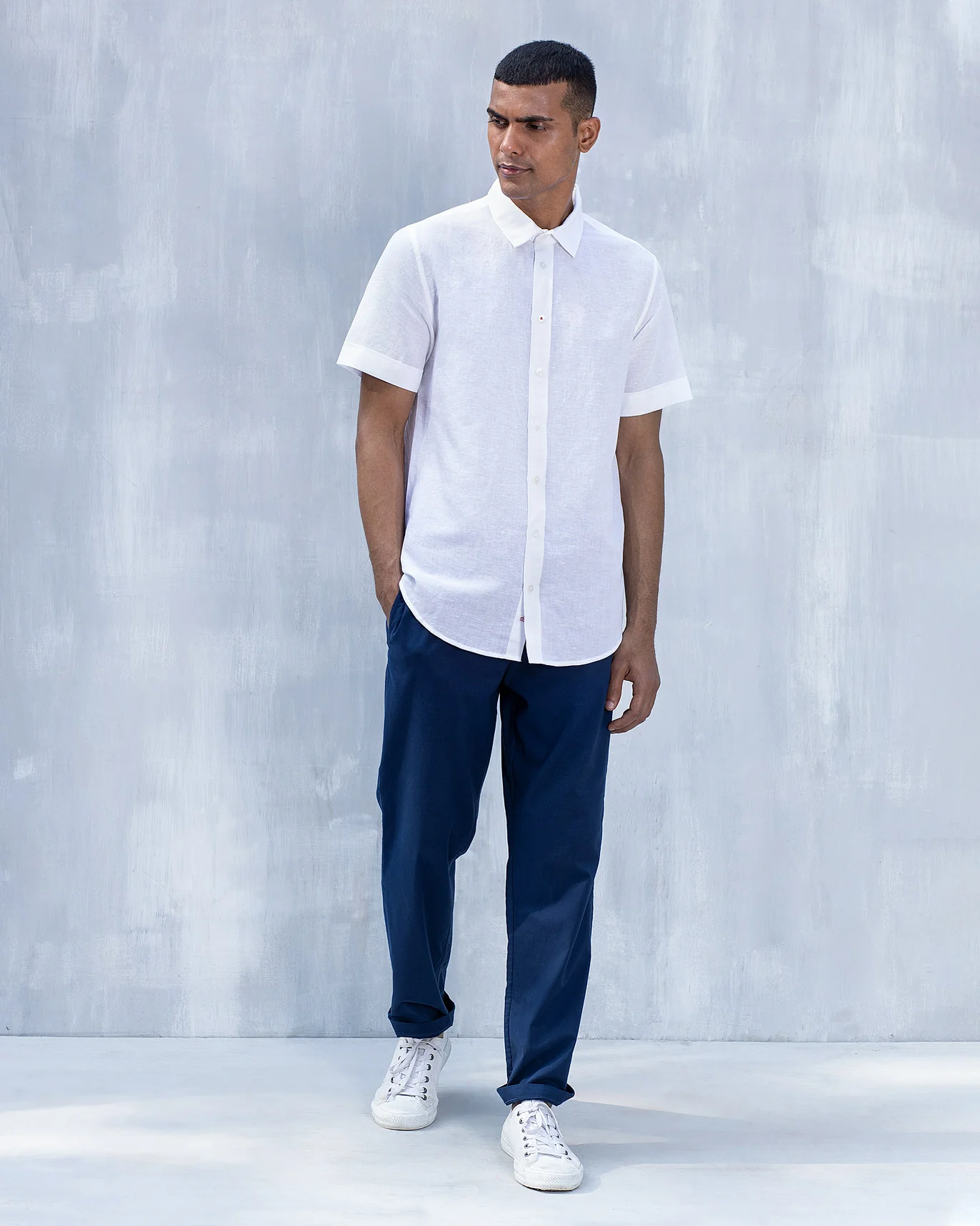Half Sleeve Shirt - White - Image 5