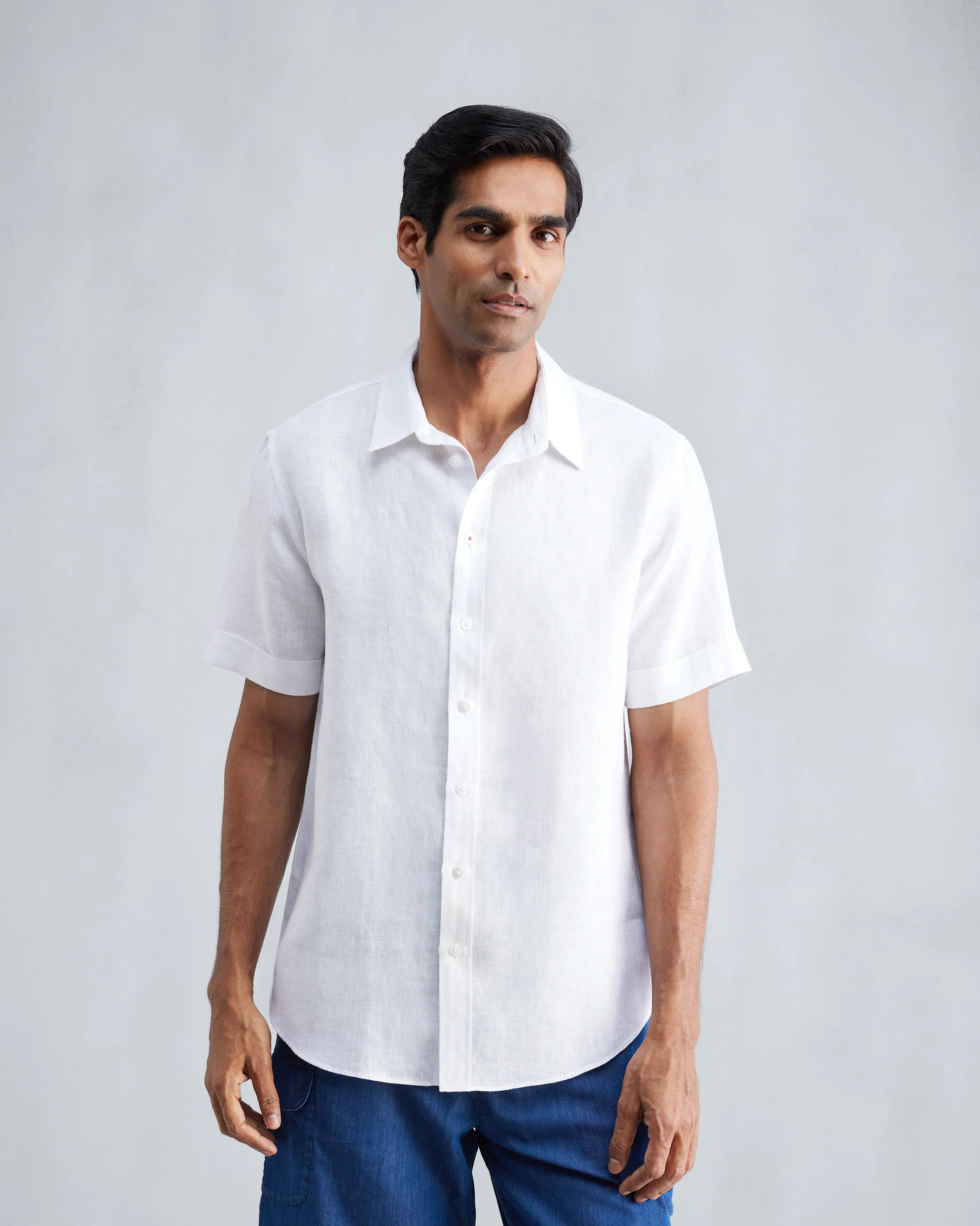 Half Sleeve Shirt - White - Image 2