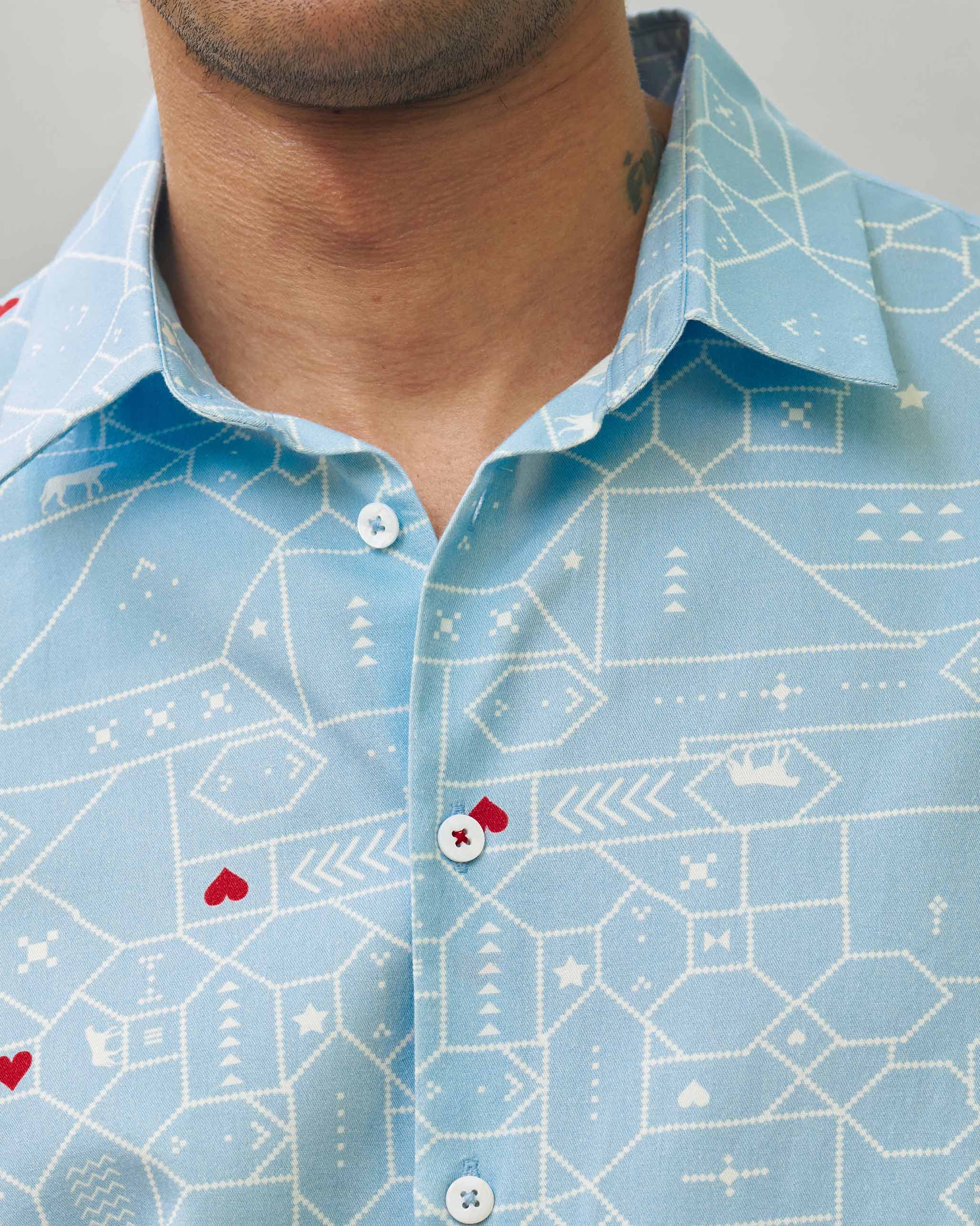 Half Sleeves Shirt - Blue - Image 2