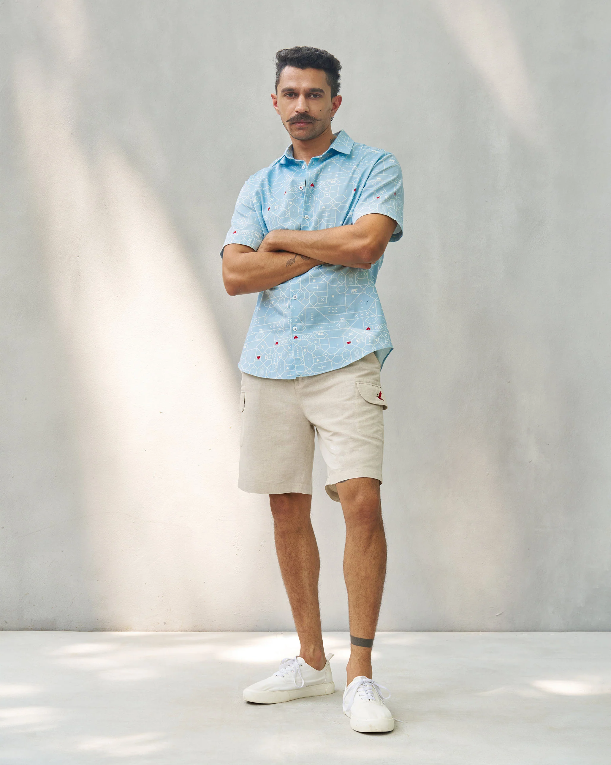 Half Sleeves Shirt - Blue - Image 5