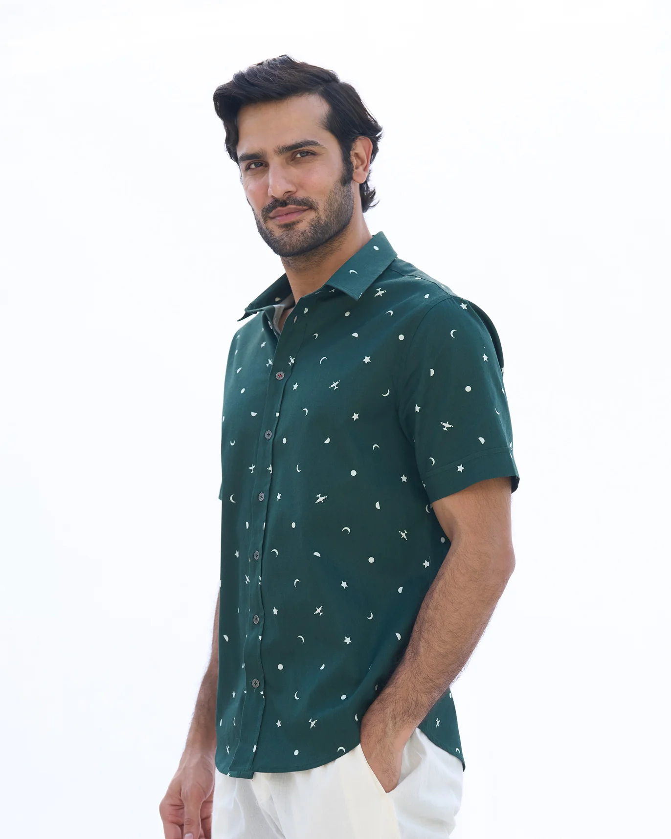 Half Sleeve Shirt - Green - Image 3
