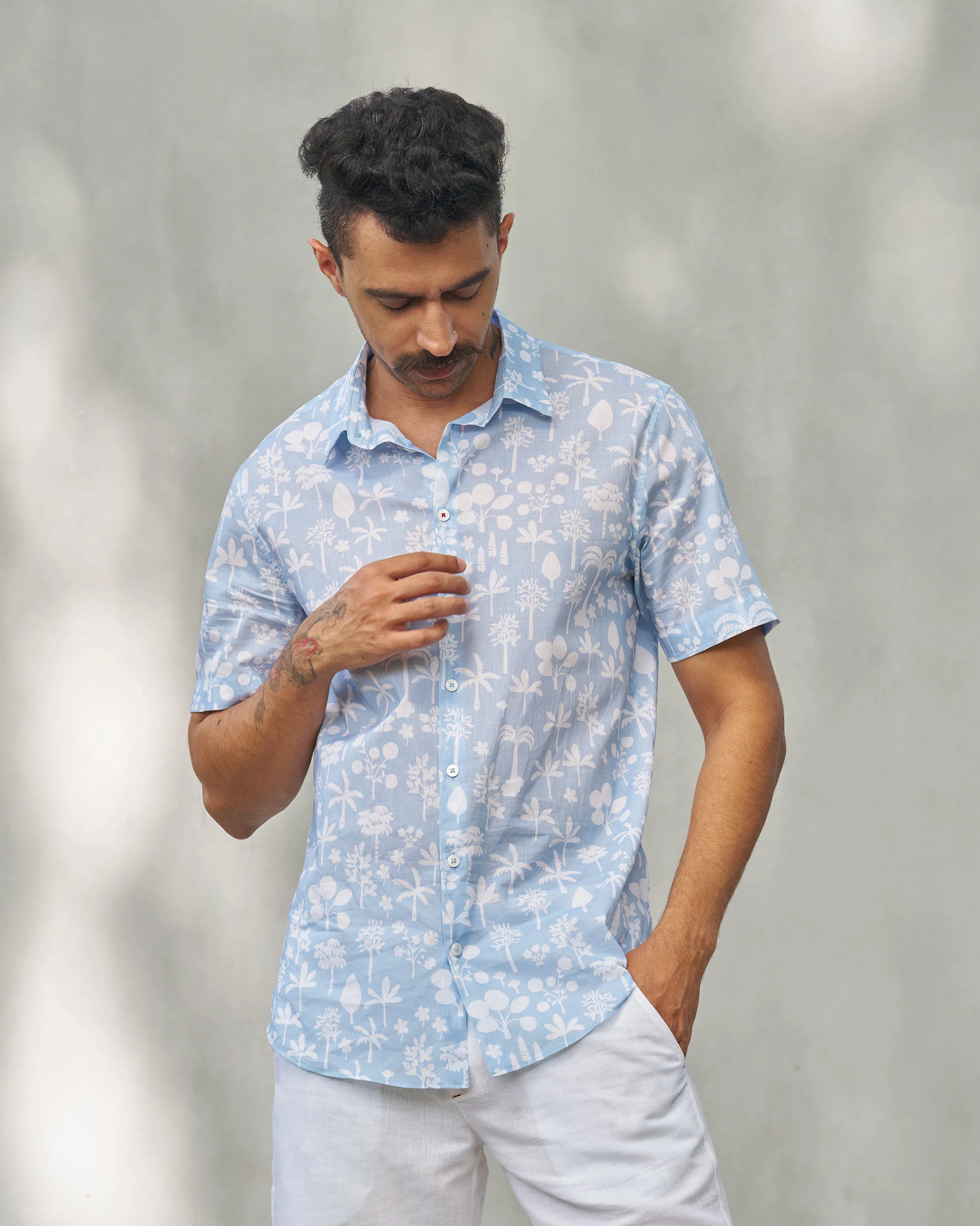 Half Sleeves Shirt - Light Blue - Image 6
