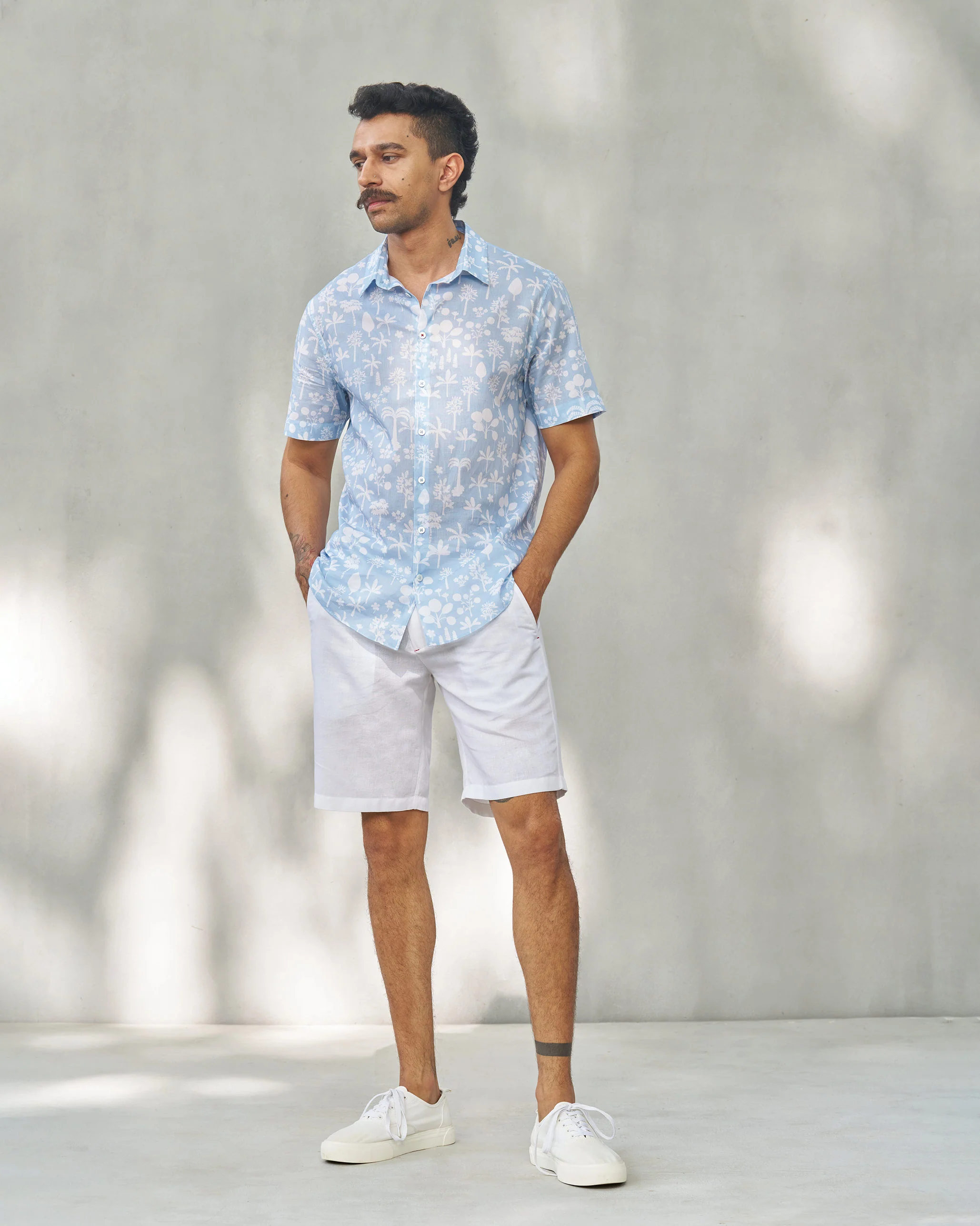 Half Sleeves Shirt - Light Blue - Image 7