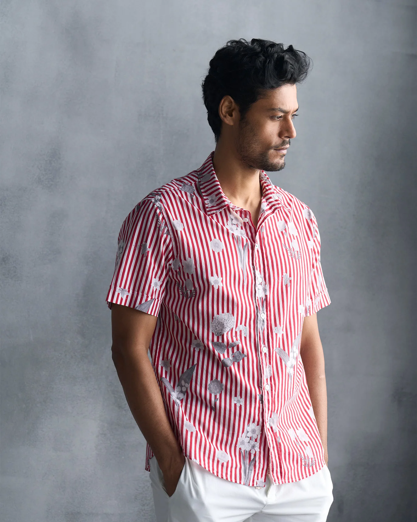 Half Sleeve Shirt - Red - Image 3