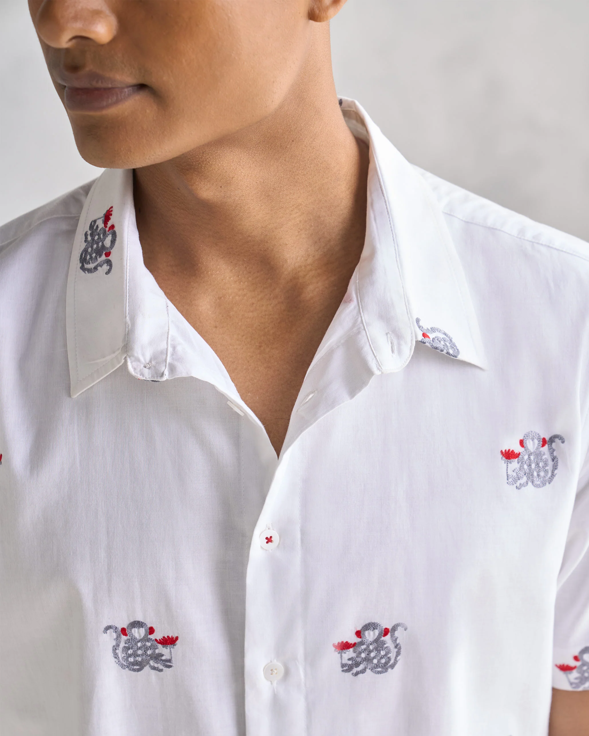 Half Sleeve Shirt - White - Image 2
