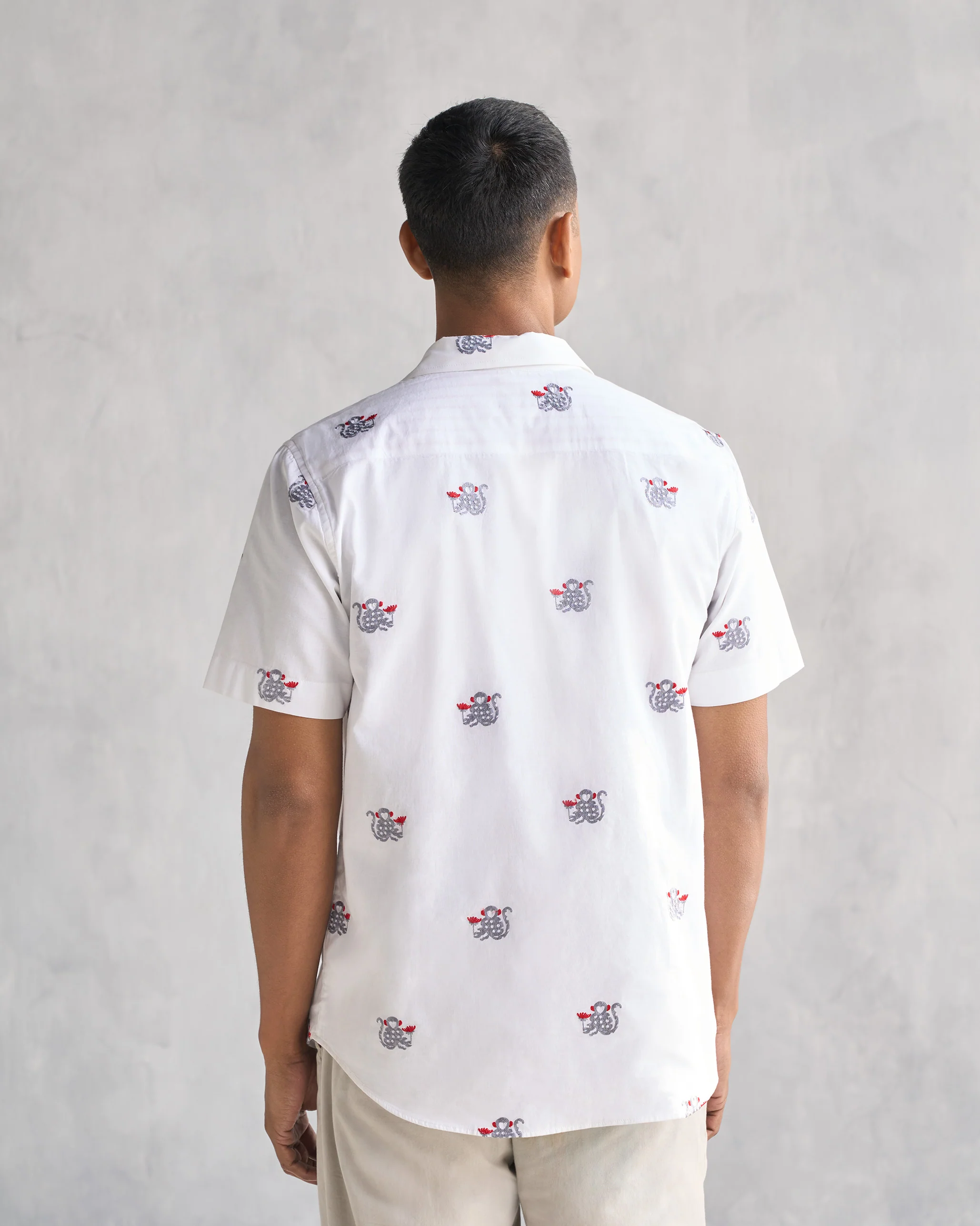 Half Sleeve Shirt - White - Image 3
